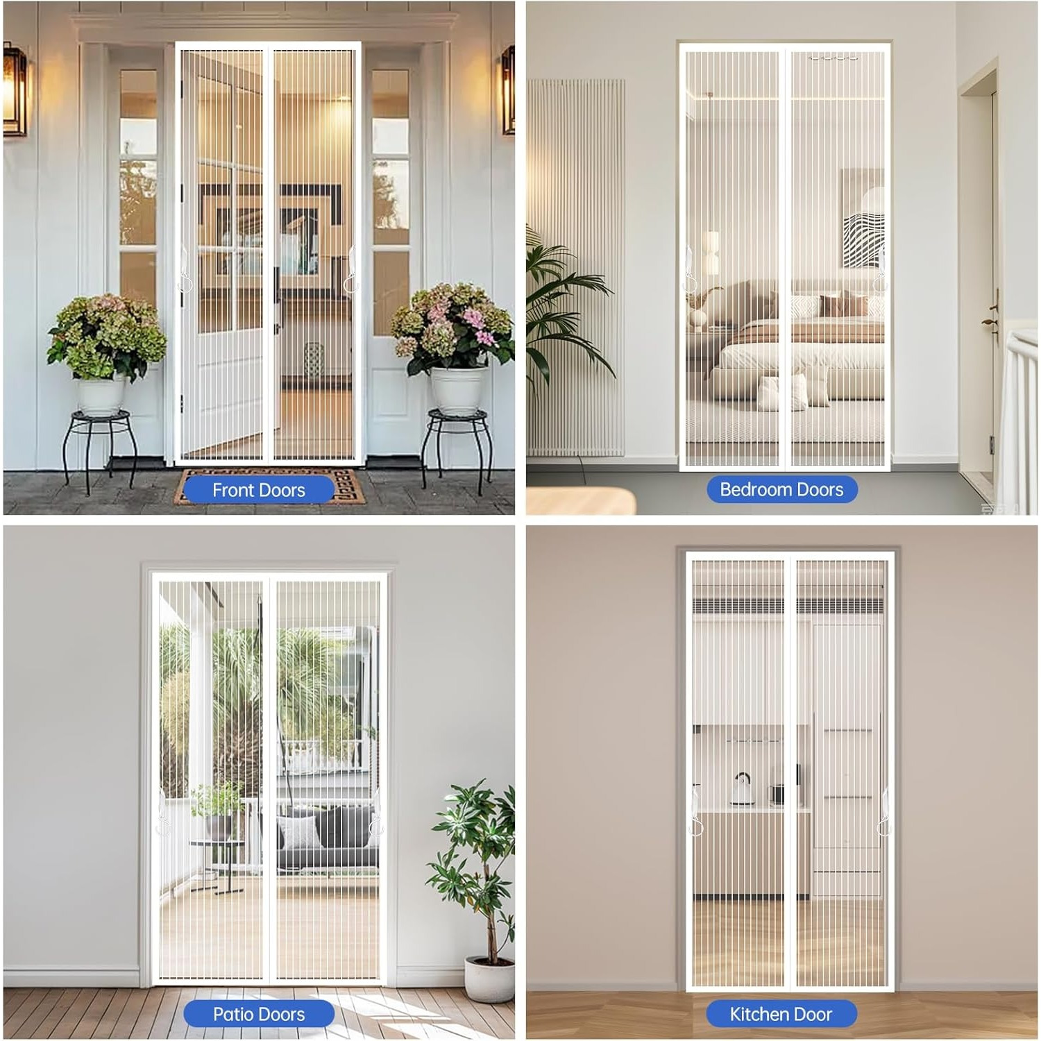 90x210 Cm White Magnetic Curtain With Adhesive Tape—Easy Privacy Screen For Doors And Windows—Event And Party Supplies — foto 5