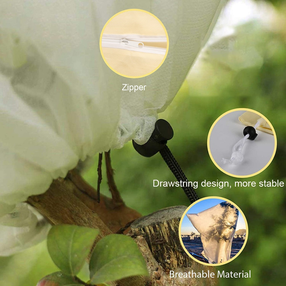 Plant Cover 3-Piece Set – Reusable Frost Protection Covers 80x100cm – Non-woven Fabric Covers For Plants, Shrubs, And Garden Beds In A Garden Tool Set — foto 4