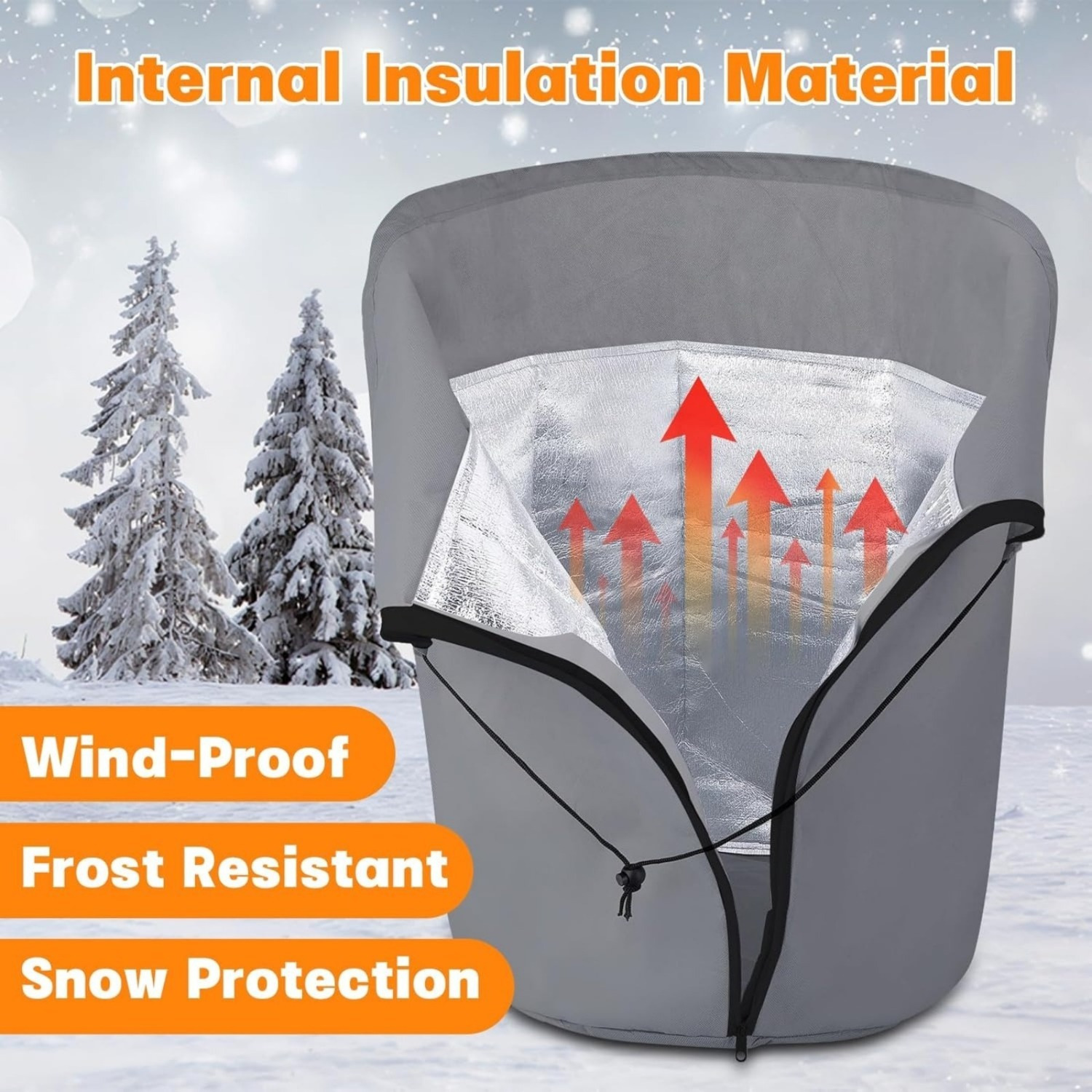 2-Piece Thermal Pot Cover,45x50cm Potted Plant Protection Bags With Zipper And Drawstring—Winter Protection For Potted Plants Against Frost,Winter Protection Pots For Palm Trees, Outdoor Use — foto 3