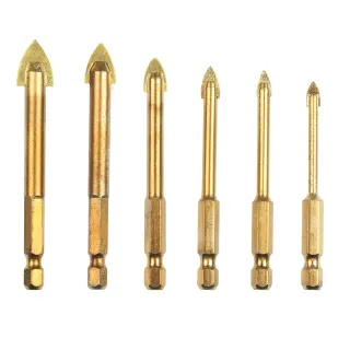 7-Piece Glass Drill Bit Set With Storage Box, 4–12 Mm For Precise Drilling In Glass—Accessories Set