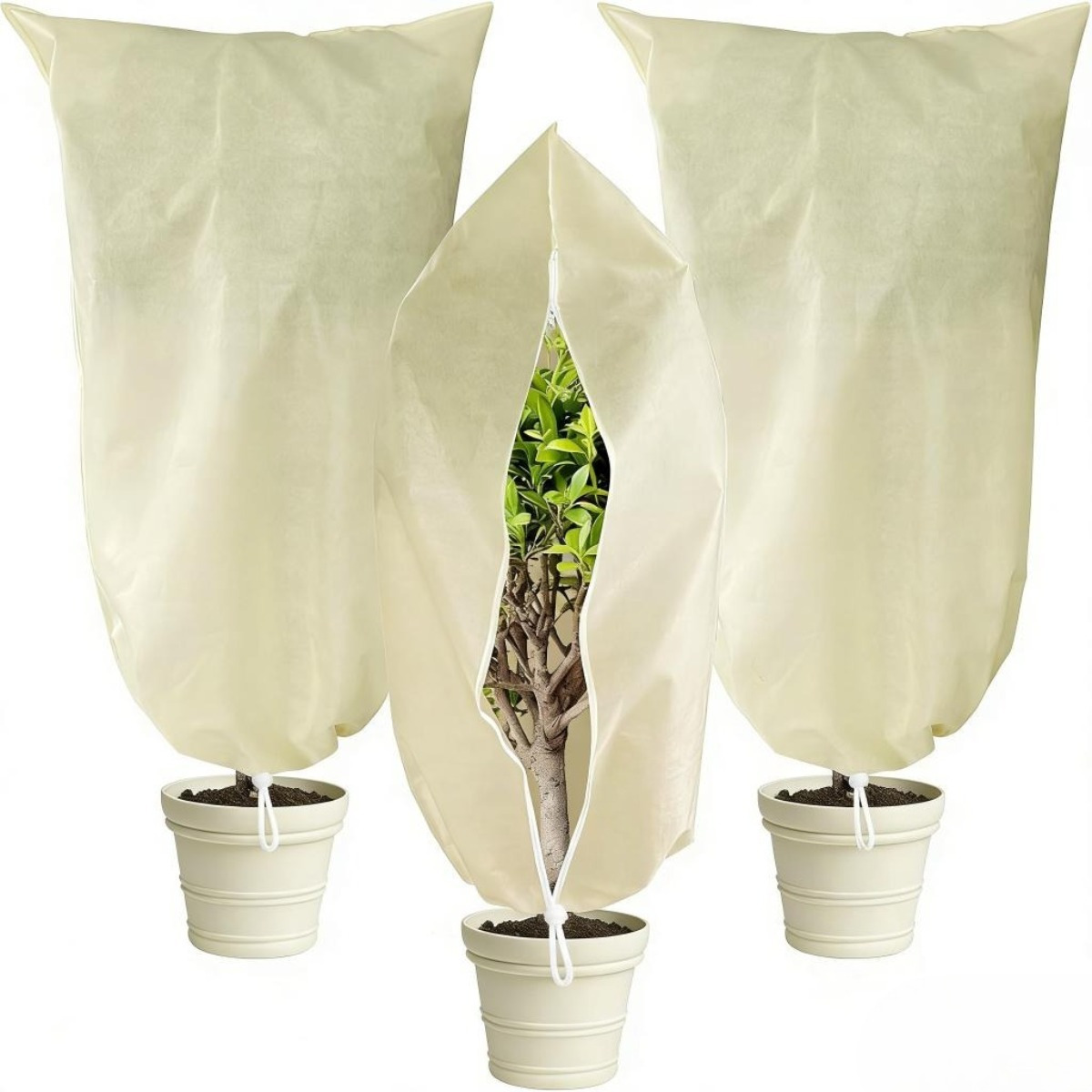Plant Cover 3-Piece Set – Reusable Frost Protection Covers 80x100cm – Non-woven Fabric Covers For Plants, Shrubs, And Garden Beds In A Garden Tool Set — foto 2