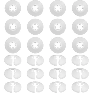 24-Piece Set Of 15mm Plastic Radiator Rosettes, Pipe Sleeves, And Heating Pipe Covers For Radiator Pipes—White—Party Gift Sets With Multiple Items