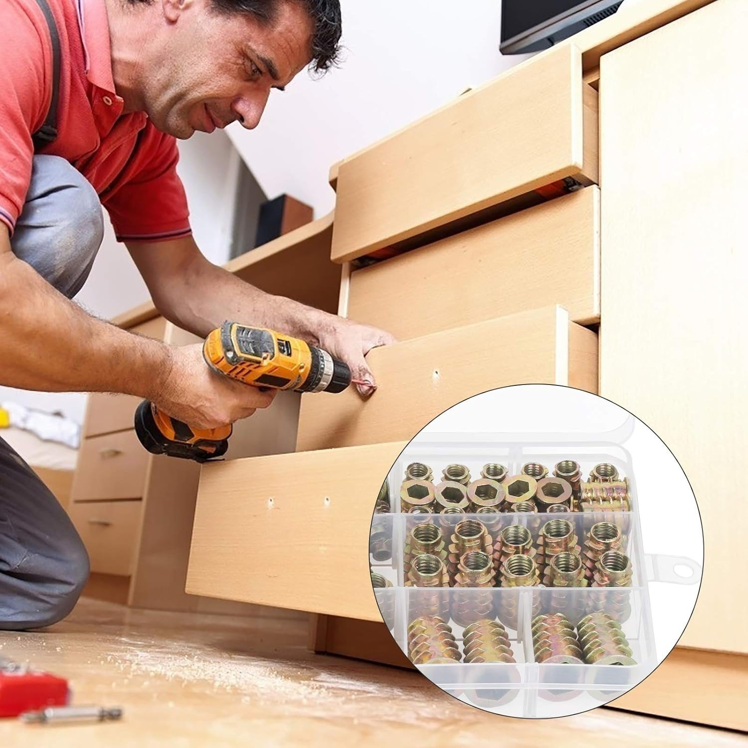 Nut Assortment Set With A 15-compartment Storage Box And 115 Nuts In Various Sizes For Repairs — foto 5