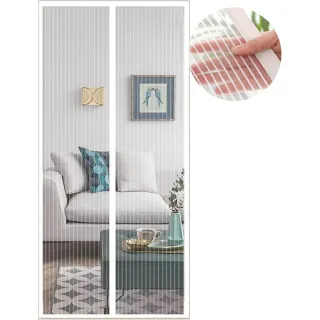 90x210 Cm White Magnetic Curtain With Adhesive Tape—Easy Privacy Screen For Doors And Windows—Event And Party Supplies