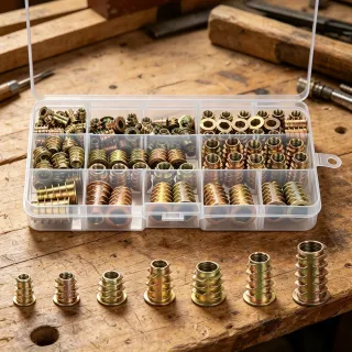 Nut Assortment Set With A 15-compartment Storage Box And 115 Nuts In Various Sizes For Repairs