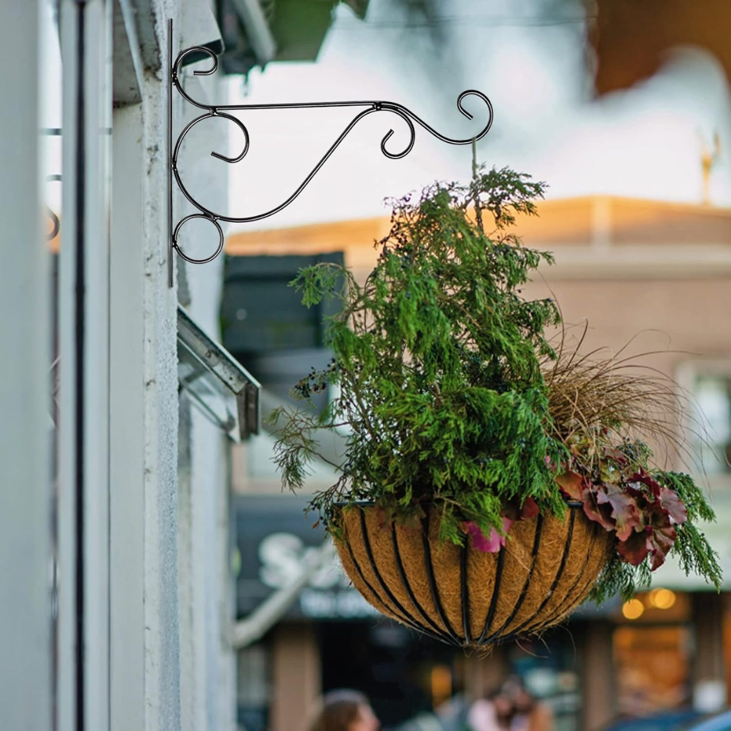 2-Piece Hanging Basket Mounts: Metal Plant Hangers, Black Hanging Basket Mounts, Hanging Plant Holders, Hanging Basket Holders With S-Hooks And Screws For Bird Feeders And Flower Pots — foto 5