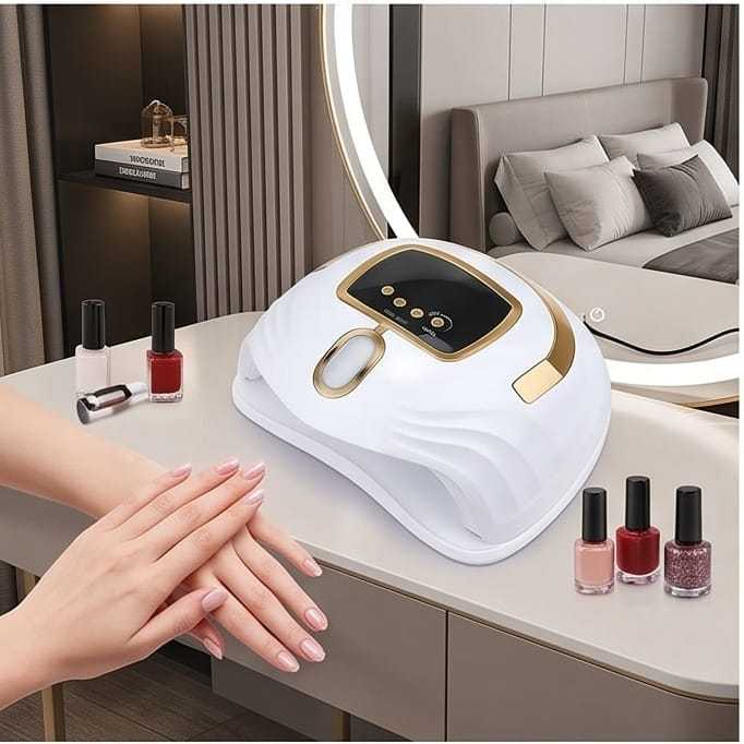 Gold Gel Nail Machine - Professional Device For At-Home Nail Design, Elegant Finish Party Accessory Set