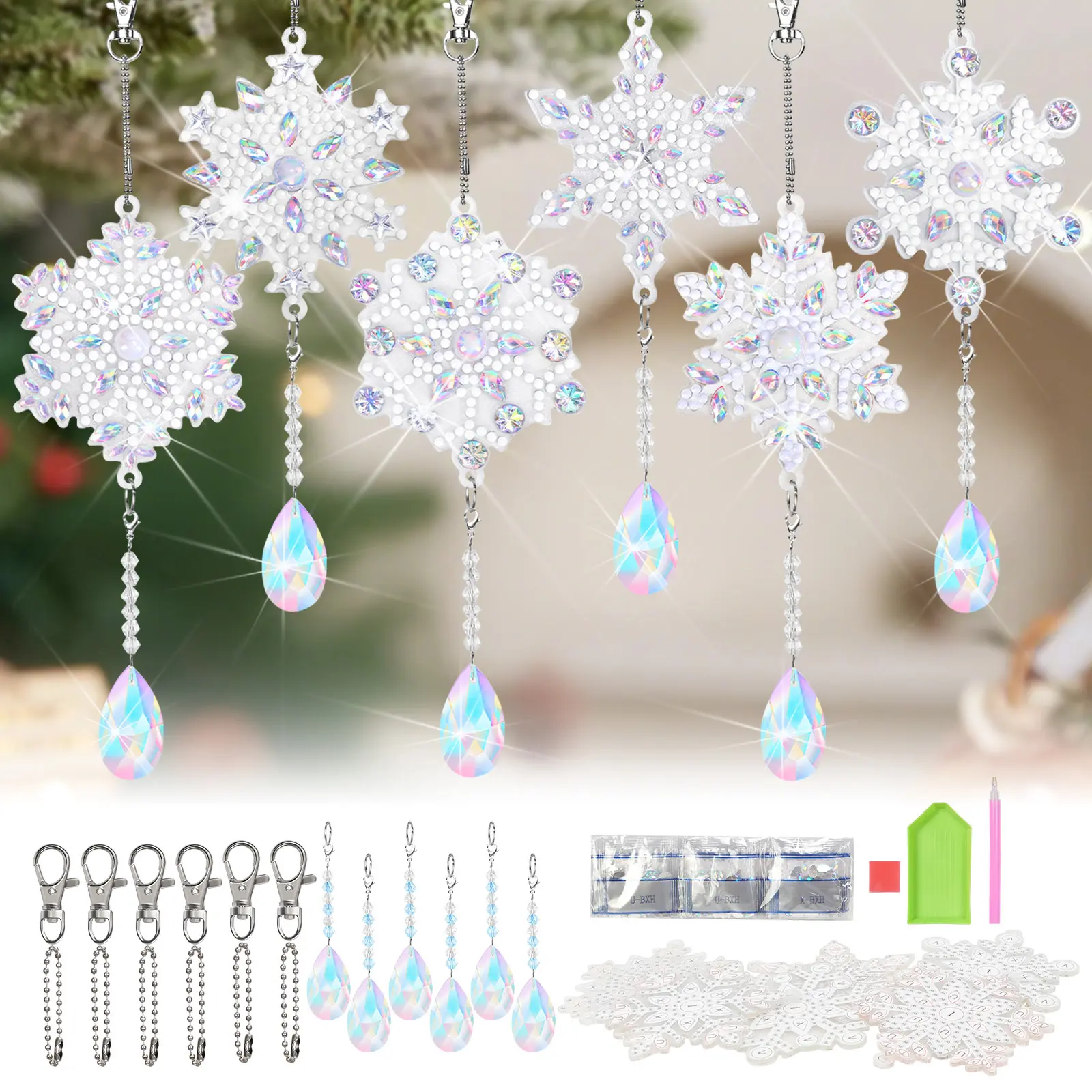 Diamond Painting Christmas Set—6 DIY Keychains