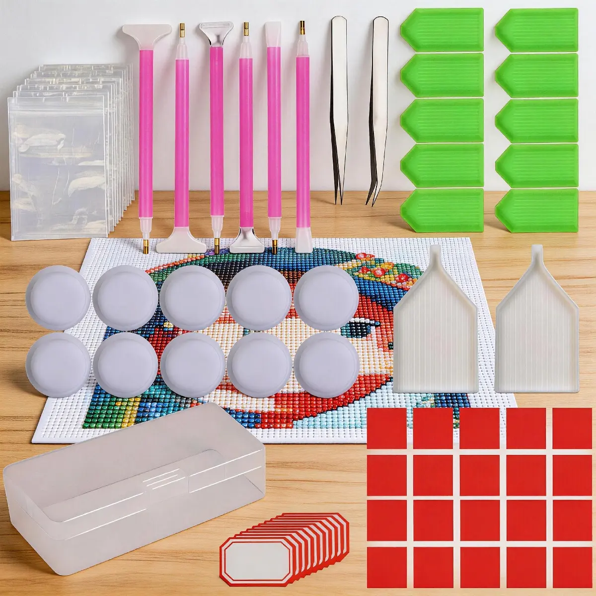 Diamond Painting Kit With Adhesive Dots, Pens