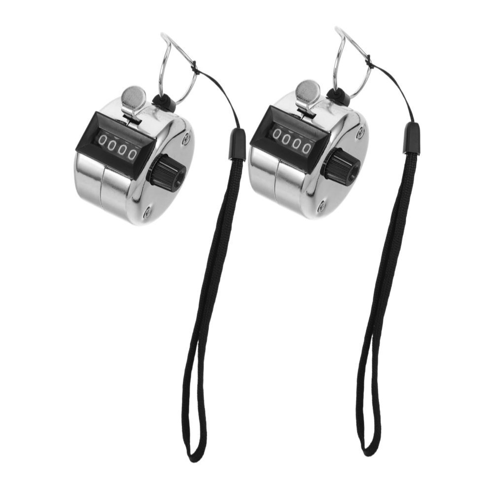 Metal Finger Counters, Set Of 4 With Black Straps – Mechanical Counting Aid For Events, Inventory, & Everyday Use – Practical Finger Counter For On-the-Go Use