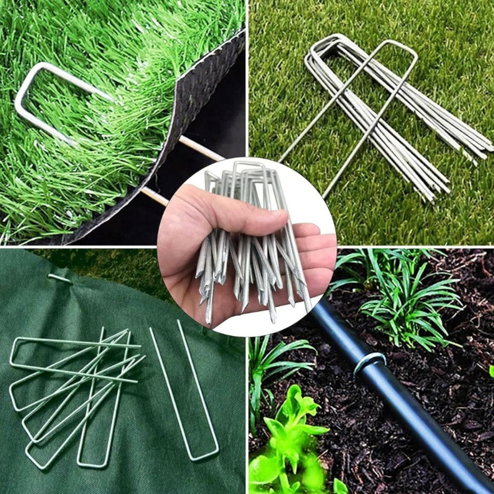 Set Of 40 Ground Anchors With Buffer Washers – 20 Cm Ground Stakes Made Of Galvanized Steel | Rust-resistant & Durable | Garden Stakes For Weed Barrier Fabric, Artificial Turf, Tents, And Trampolines — foto 3