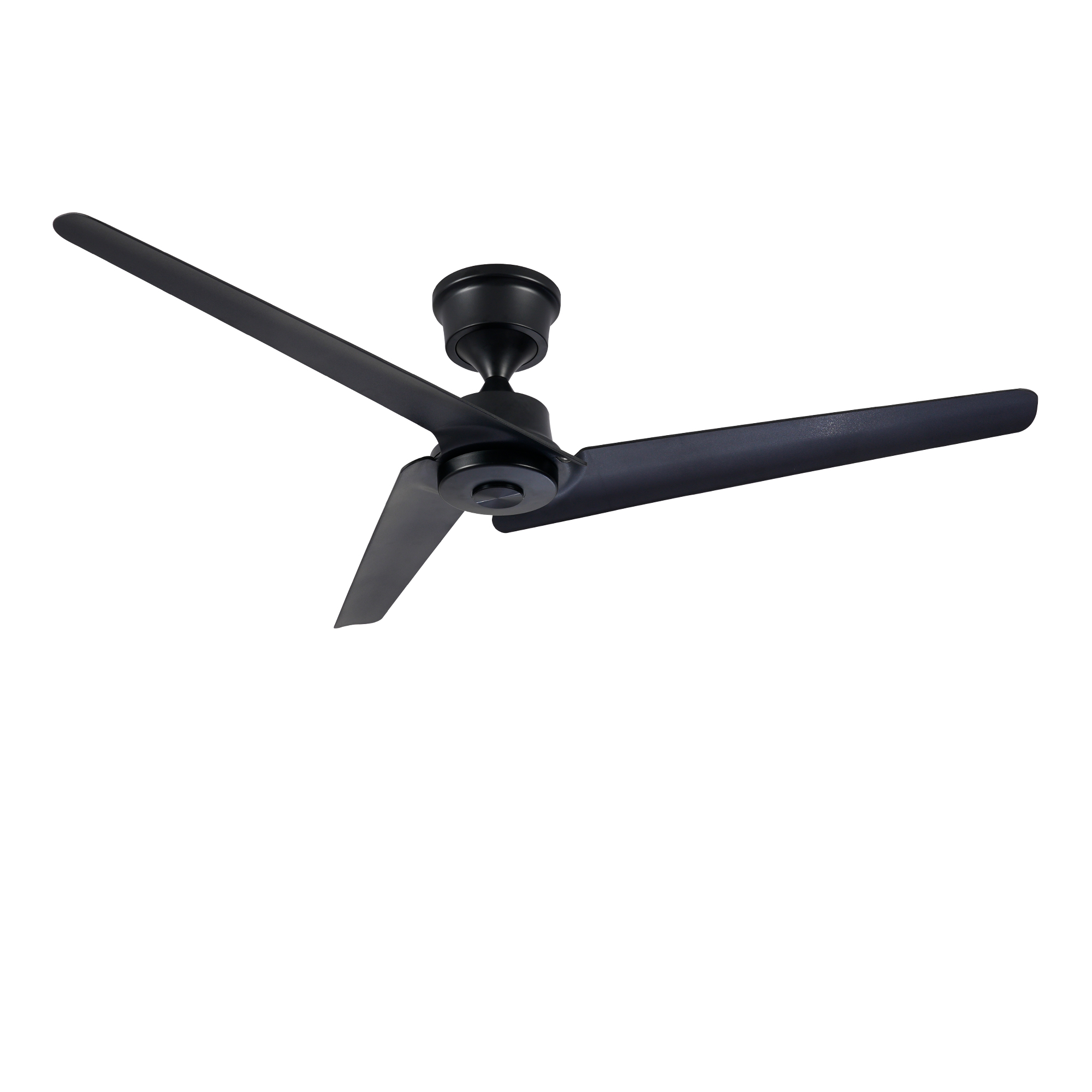 52in Flush Mount & Rod ABS 3 Blades Ceiling Fan With Remote Control No Lights, Modern Reversible DC Motor Indoor 3 Blades Ceiling Fans For Patio Bedroom Living Room-- Black — foto 2