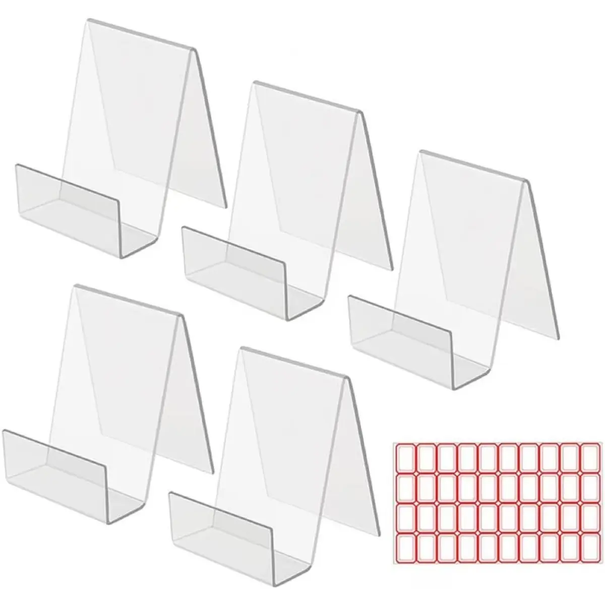 Clear Acrylic Book Stands, Set Of 5