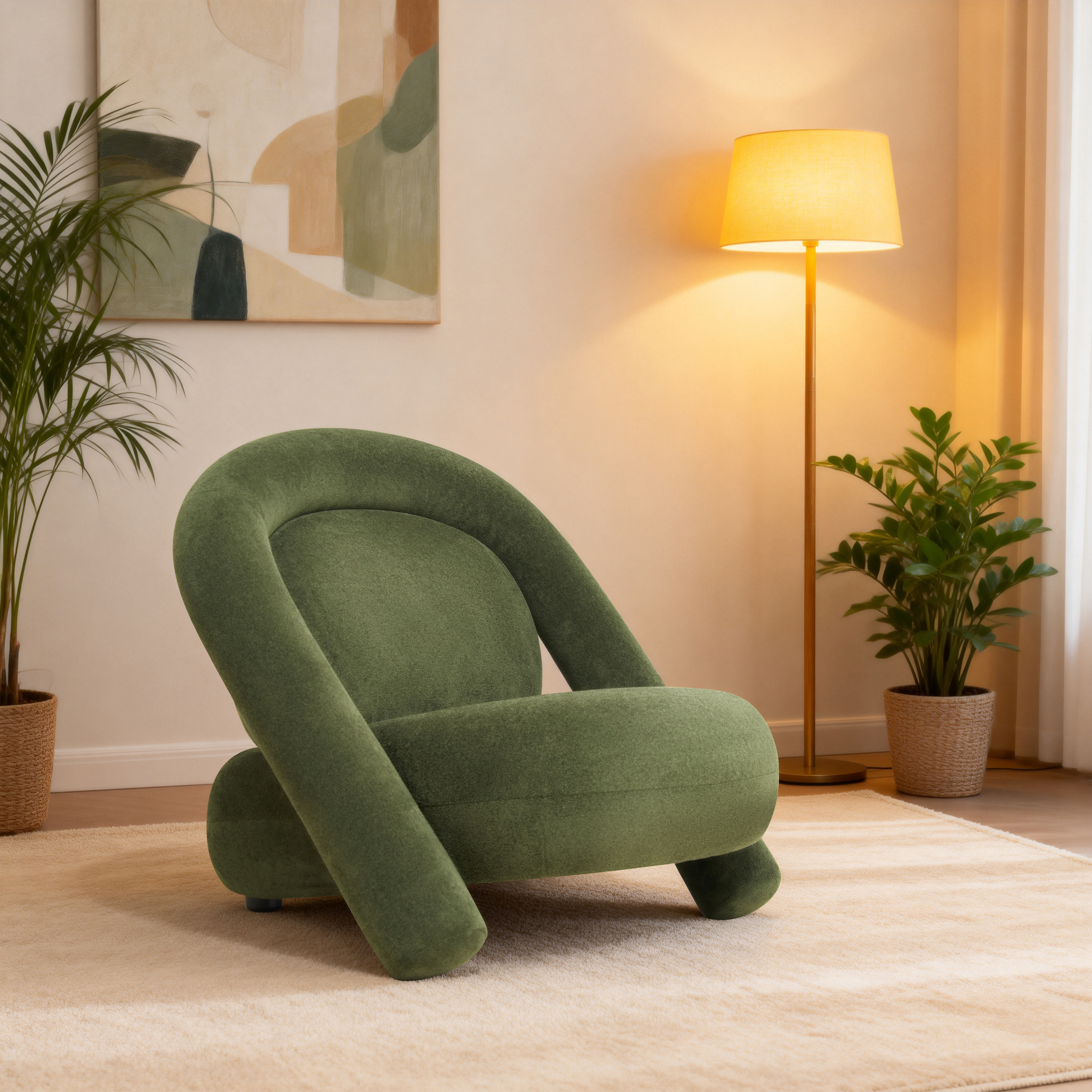 Chaise longue, chaise d'appoint, chaise club décorative en tissu velours 32 pouces, avec
