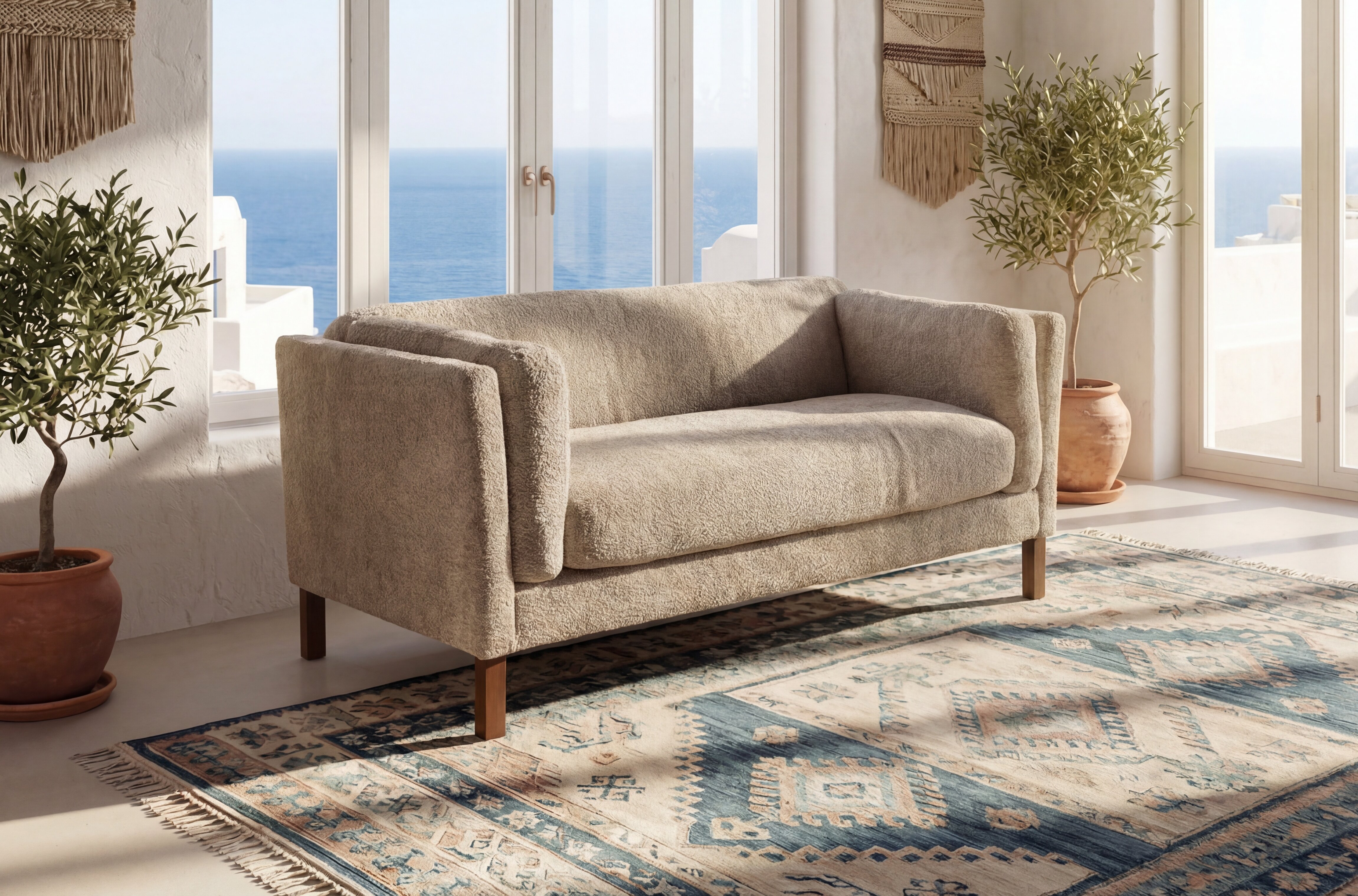 Modern Loveseats 58.27 Inches Chenille Fabric Sofa Chair, Decorative Sofa, With Removable Cushion, Living Room, Study, Lounge Room,camel