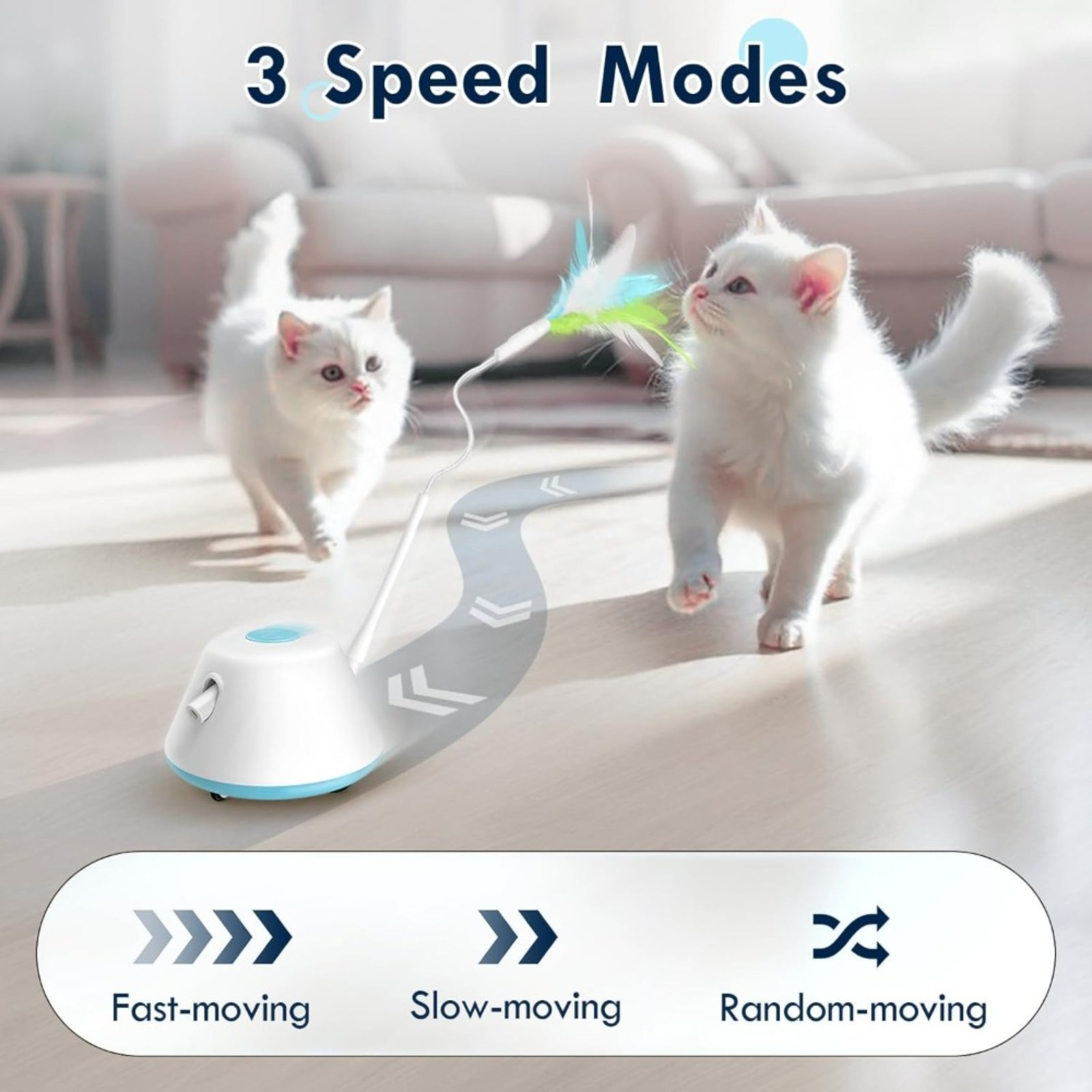Cat Toy With 3 Replacement Feather Tufts, Interactive Toy For Exercise And Hunting Games—Party Accessory Set 2