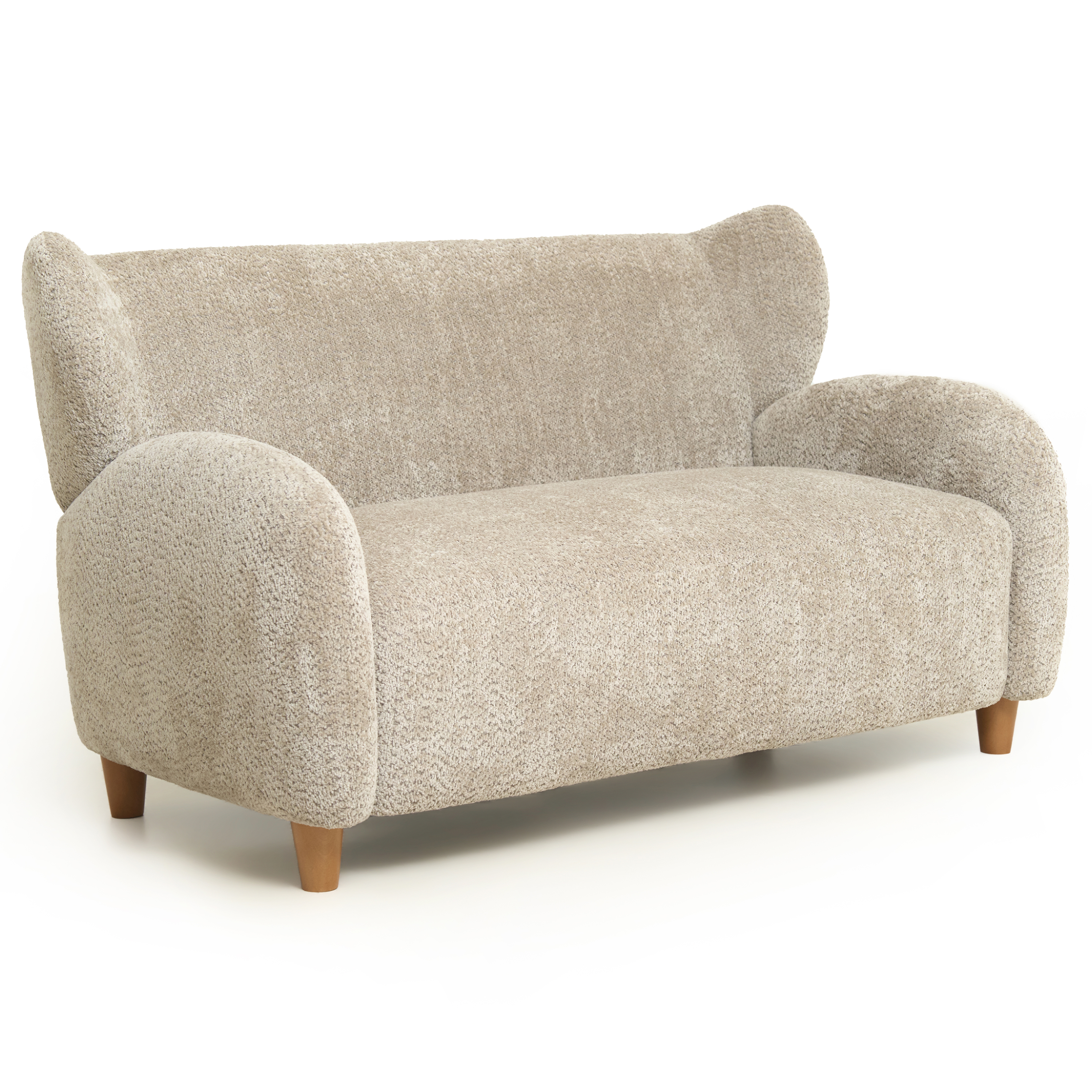 Nordic Chair Laid-back Style Loveseats 58 Inches - Chenille Fabric Sofa Chair, Decorative Sofa, Curved Backrest,  Living Room  Study  Leisure Room ,Camel — foto 3