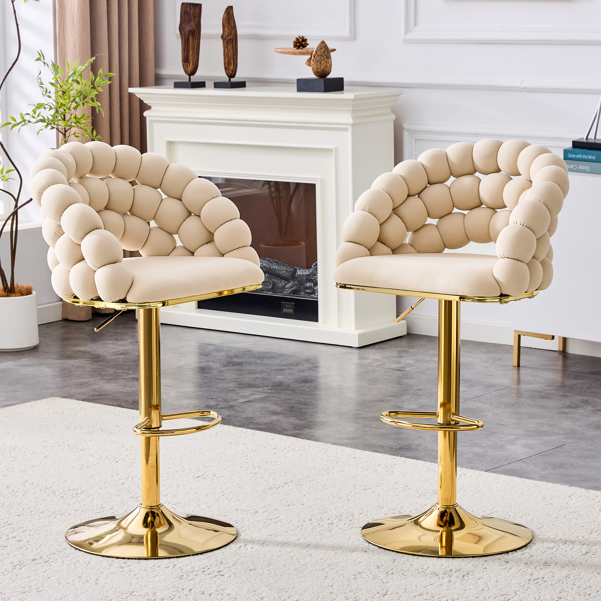 Velvet Adjustable Bar Stools