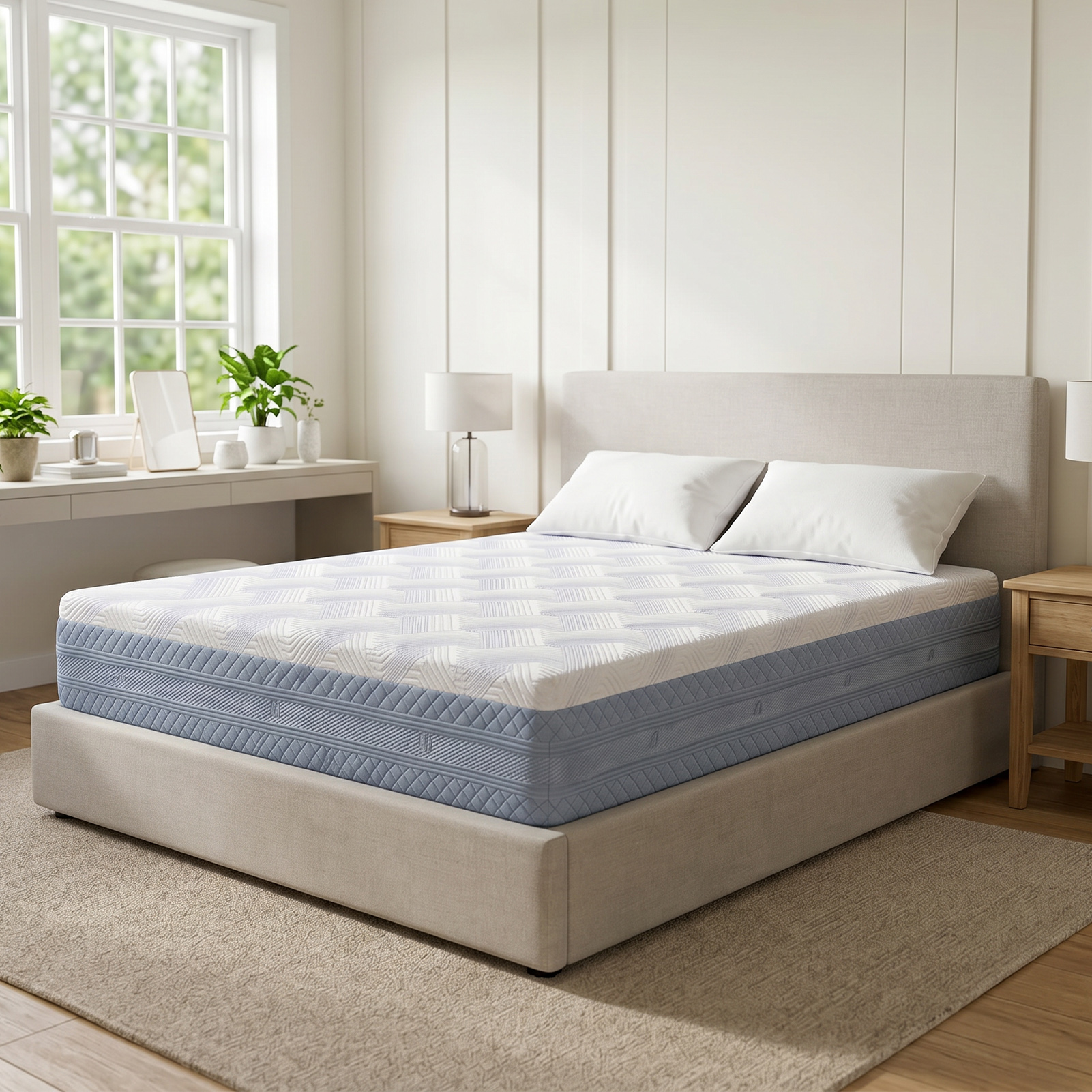 Memory foam mattress layers closeup