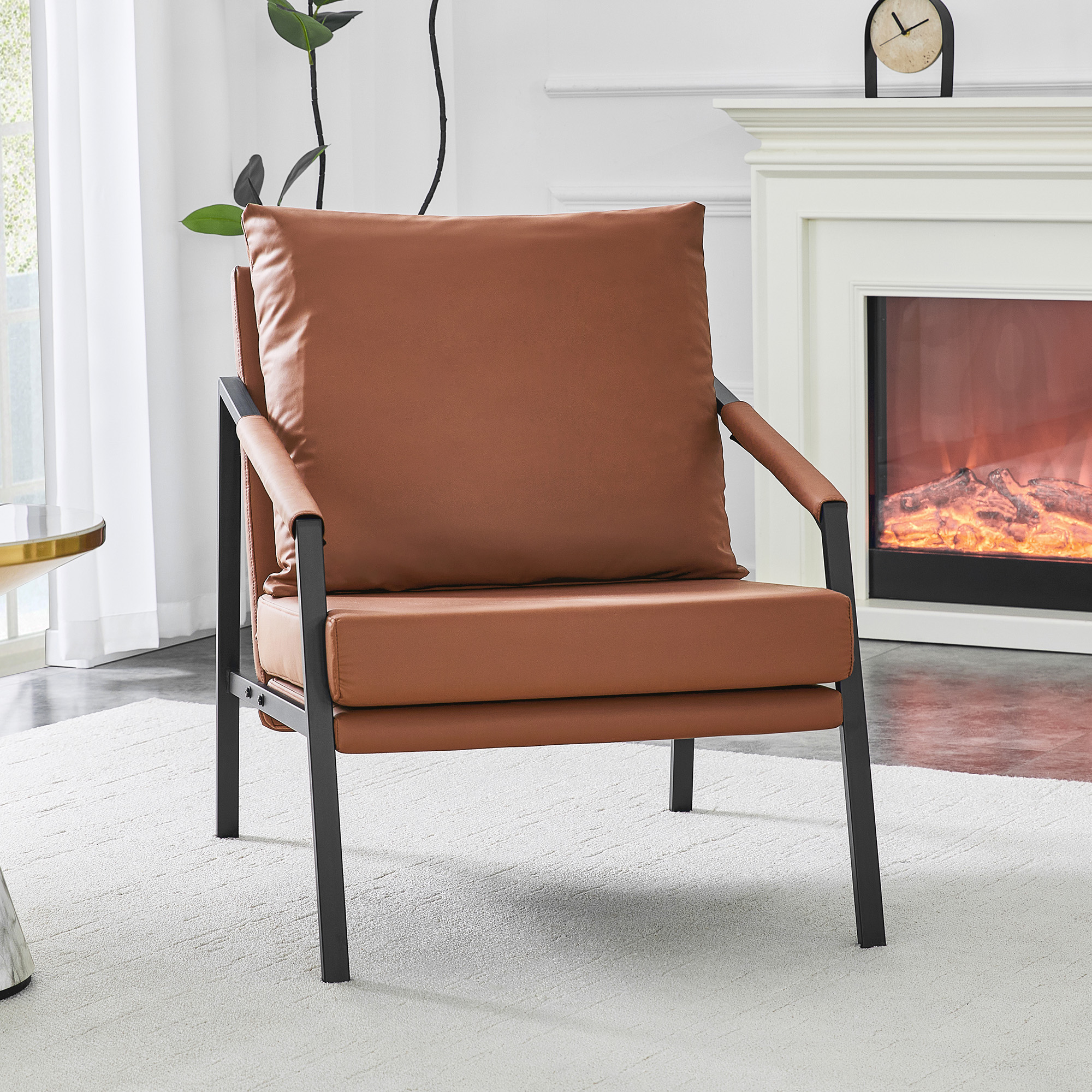 Faux Leather Accent Chair, picture 3 of 5