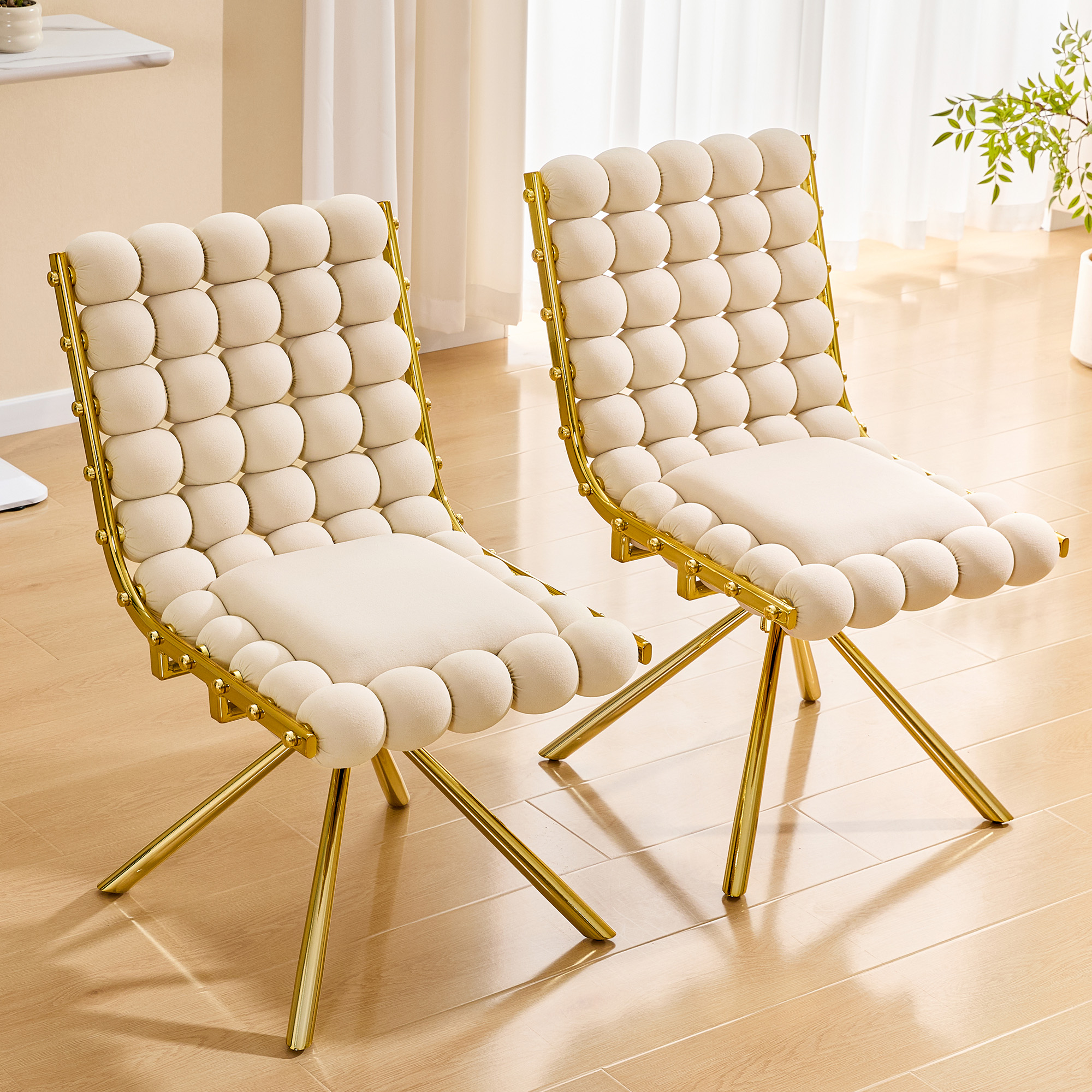 Velvet Swivel Accent Chair Set, picture 2 of 4