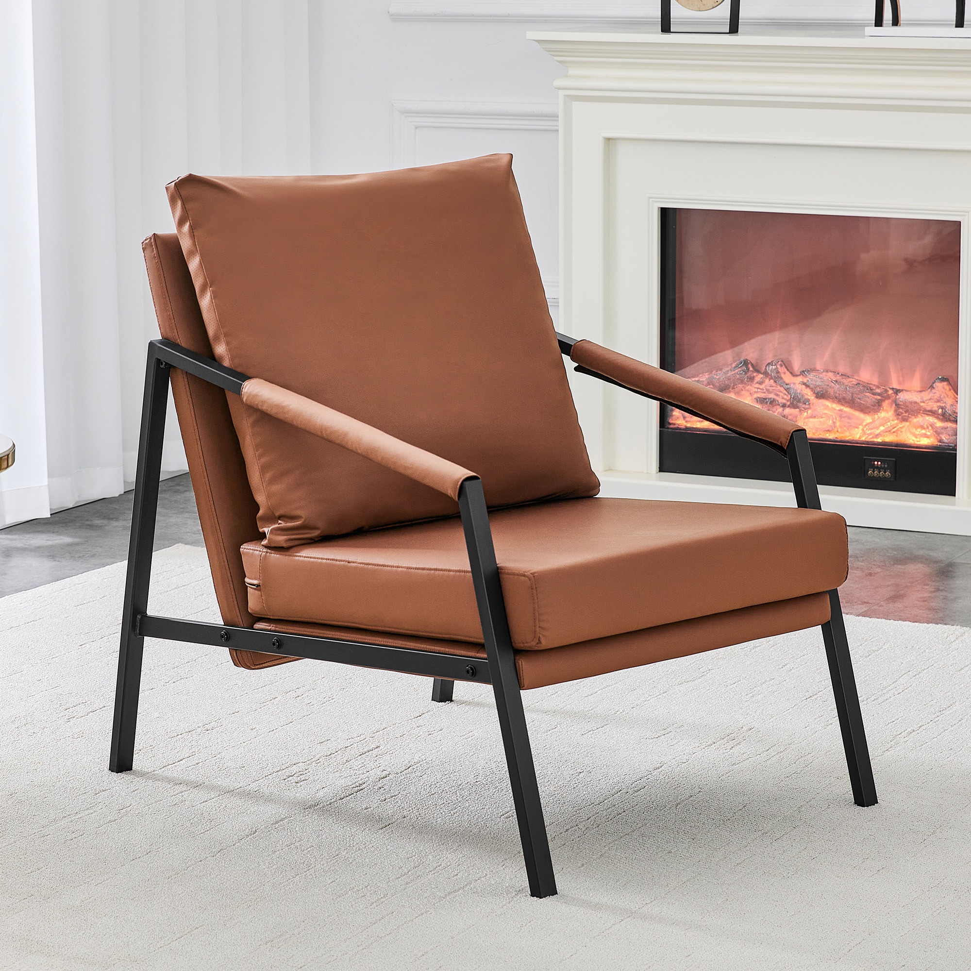 Faux Leather Accent Chair, picture 2 of 5