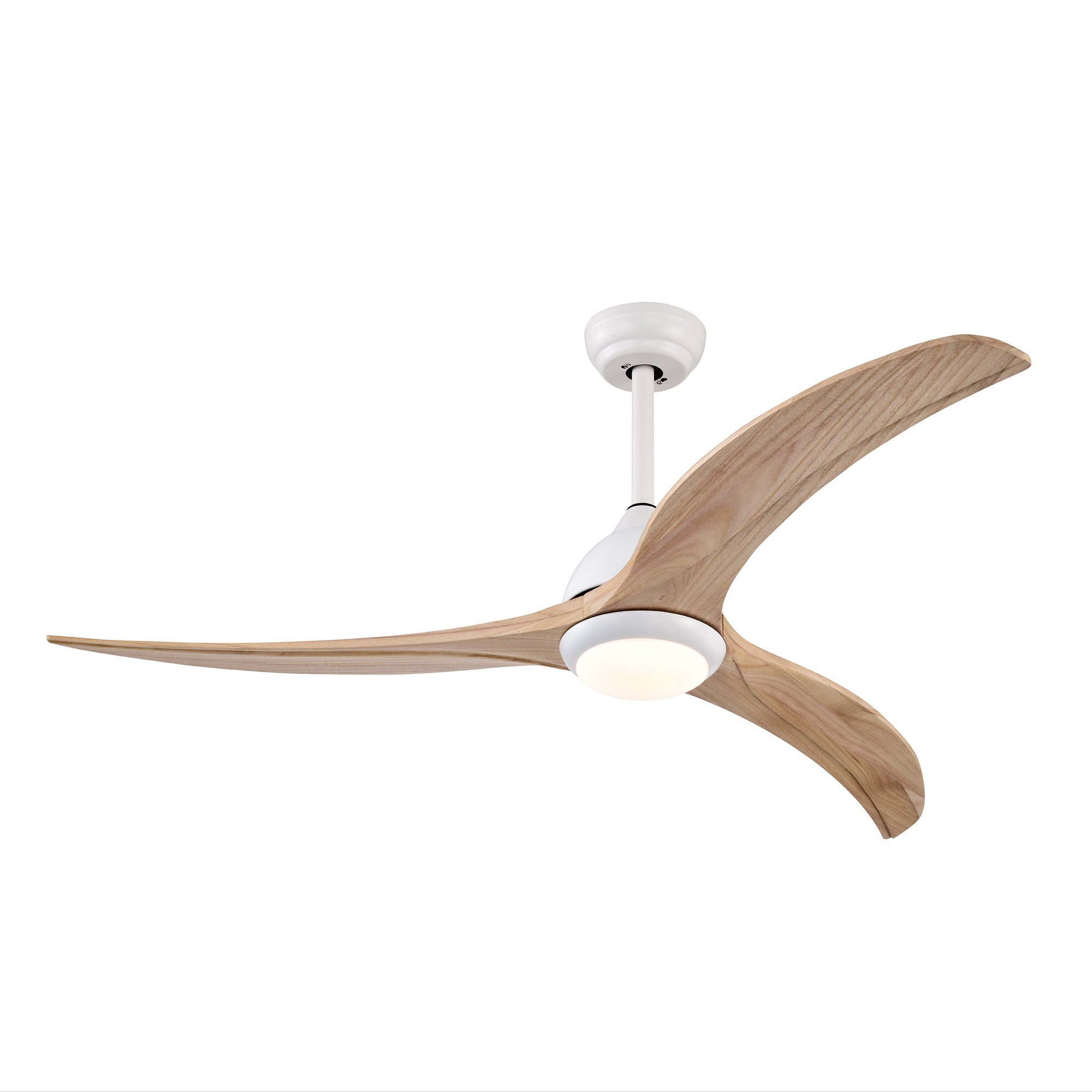 Ventilateur de plafond à lames en bois massif de 52 po, ventilateur d'intérieur et d'extérieur avec