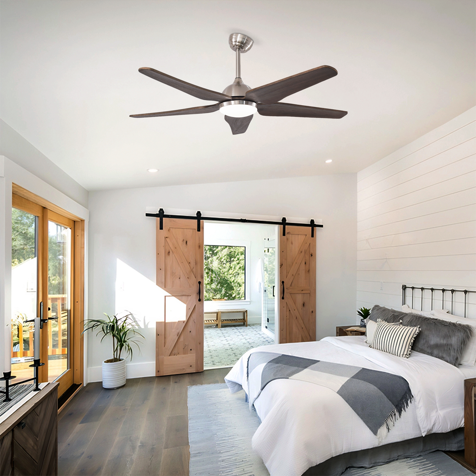 52  Ceiling Fan With Lights Quiet DC Motor  Ceiling Fans 6 Speed Levels,Reversible Ceiling Fan, For Patio Living Room, Bedroom — foto 4