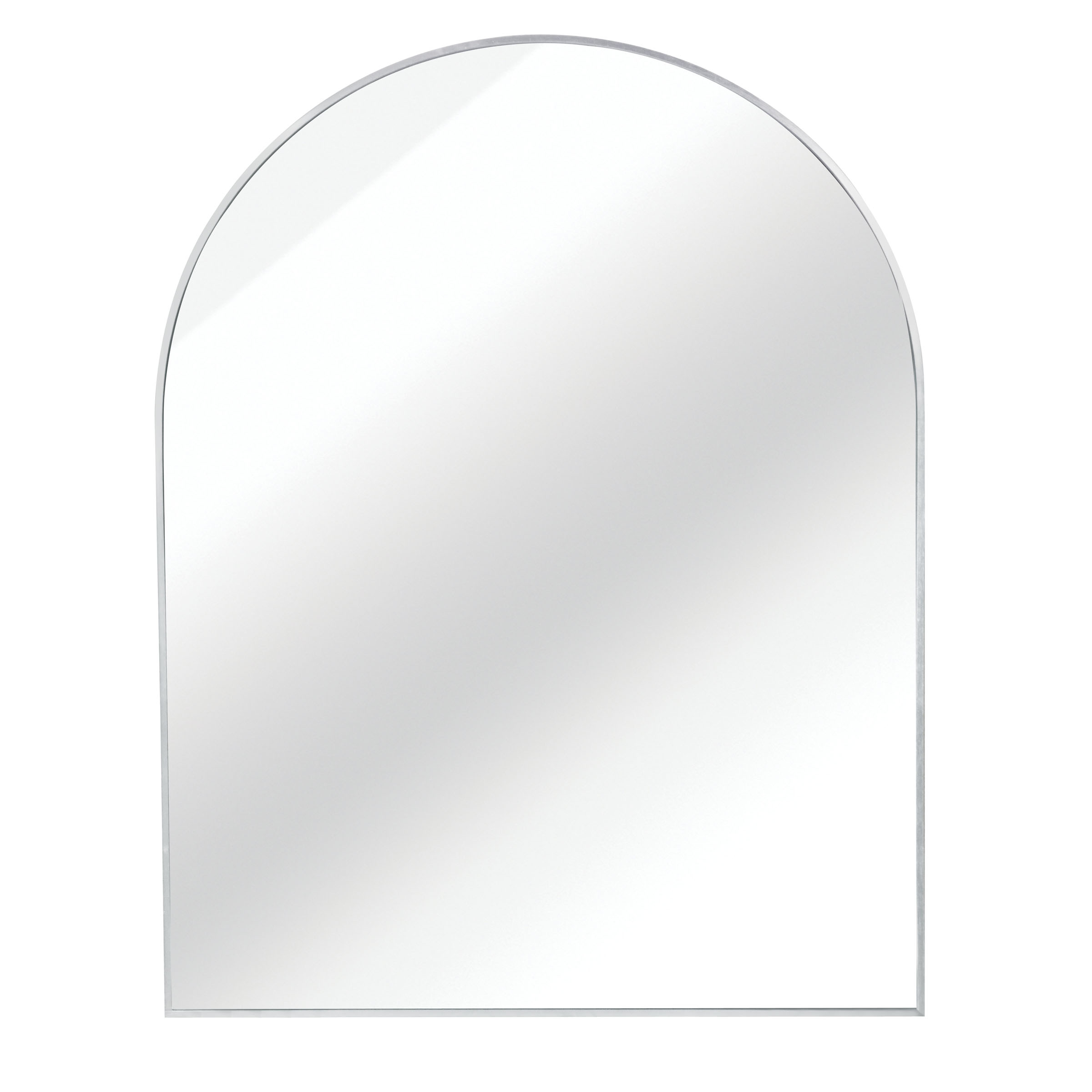 Miroir de salle de bain arqué avec cadre en métal argenté de 30 x 40 pouces pour mur – Image 4