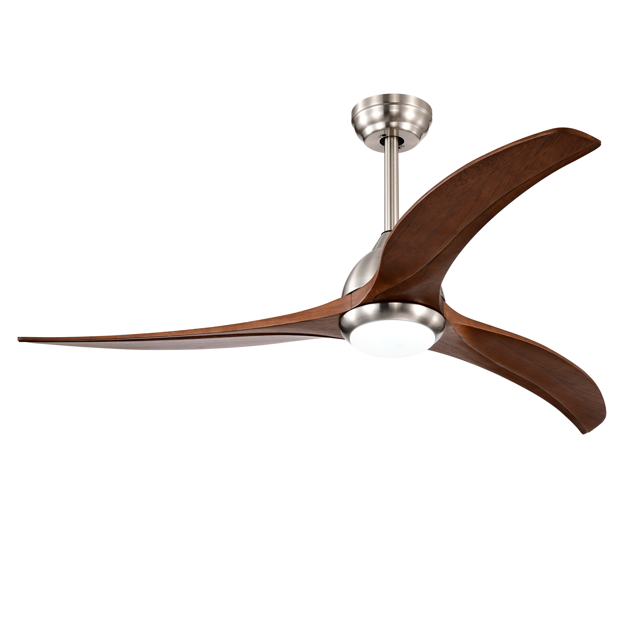 52 Ventilateur de plafond à lames en bois massif avec télécommande lumineuse,