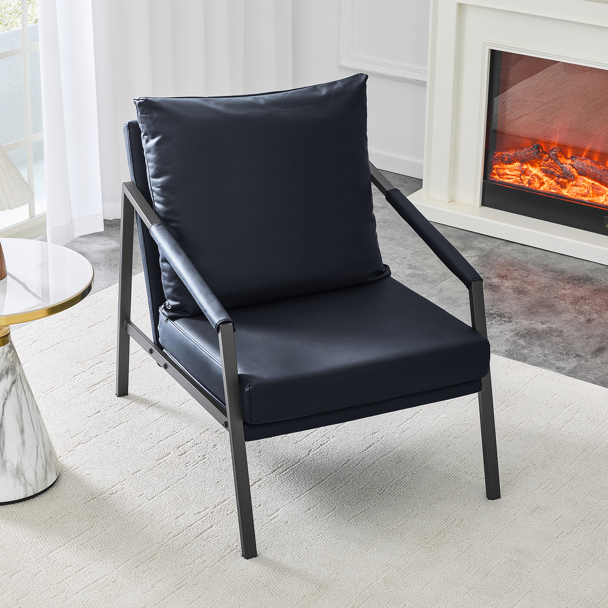 Faux Leather Accent Chair, picture 2 of 4