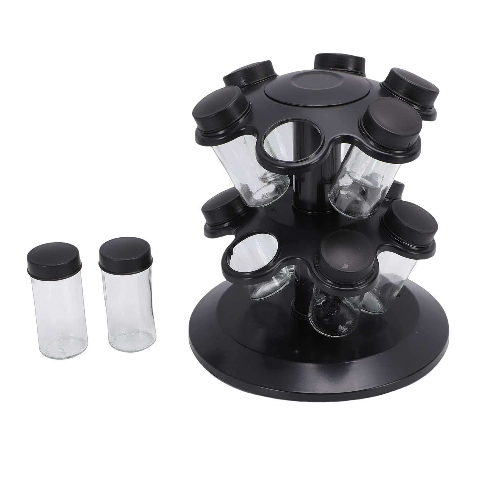 Revolving Countertop Seasoning Bottle Rack Organizer Kitchen Rotating Seasoning Jar Rack Condiment Holder Shelf thumbnail 2