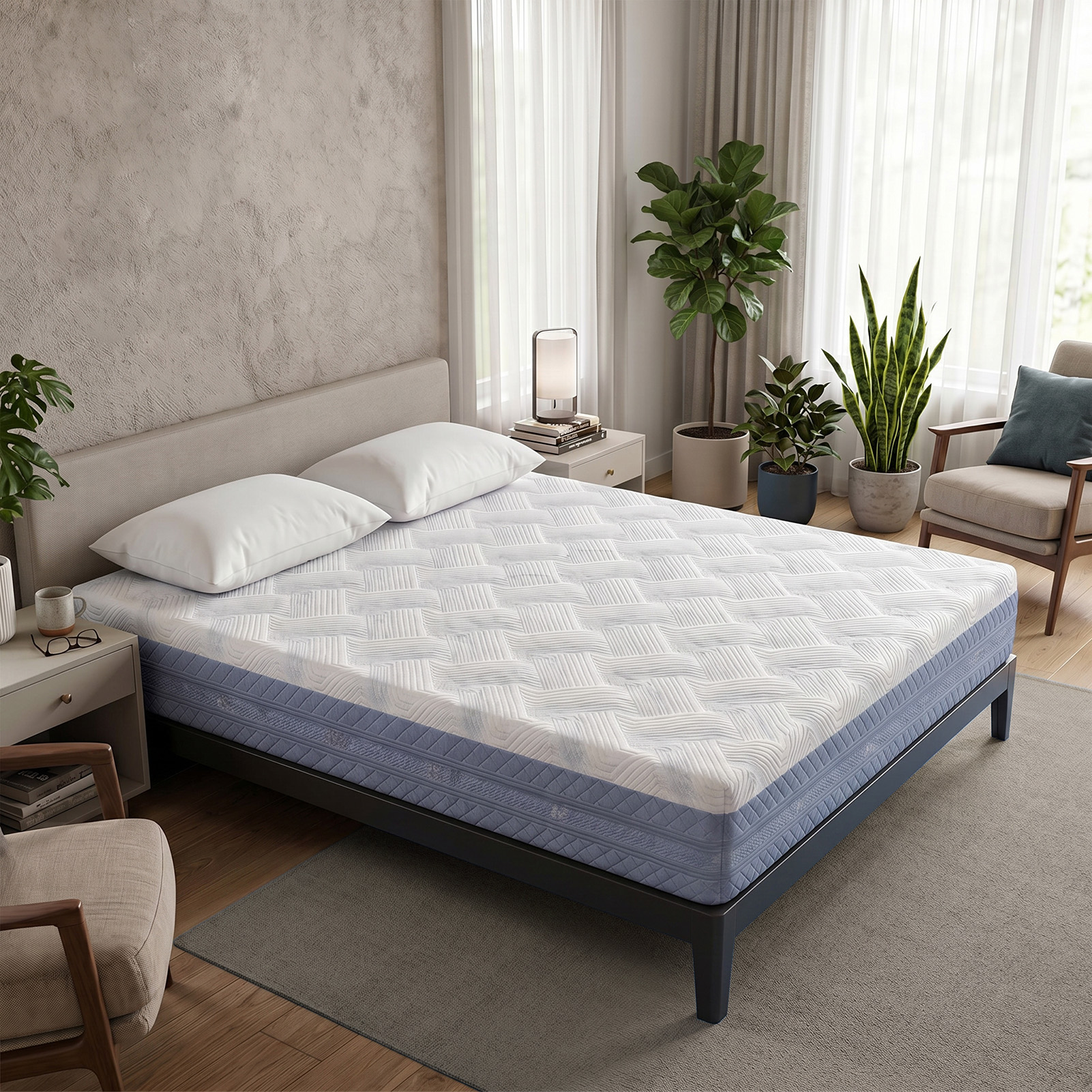 10 Inch Queen Size Mattress High Density Sponge Medium Firm Comfortable Bed Mattress product image