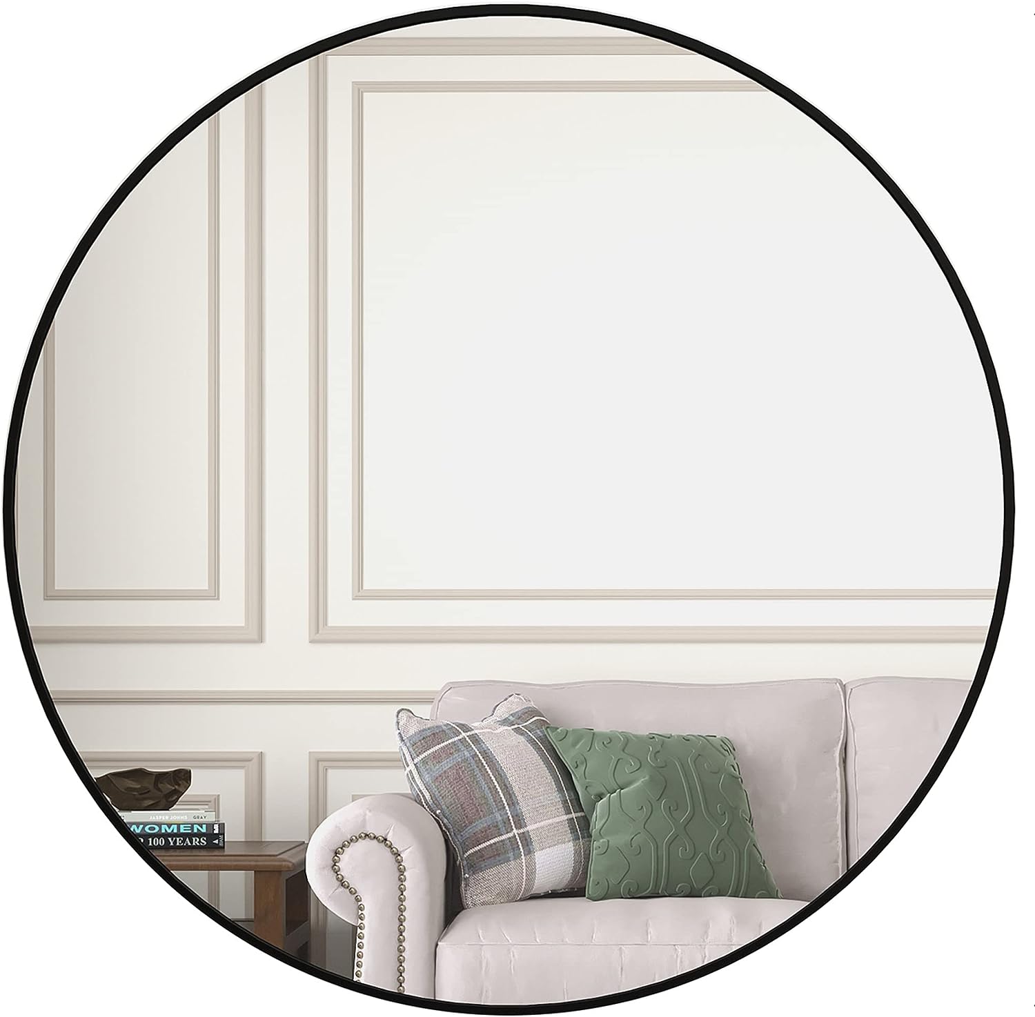 Miroir de salle de bain rond avec cadre en métal noir de 36 pouces pour mur – Image 5