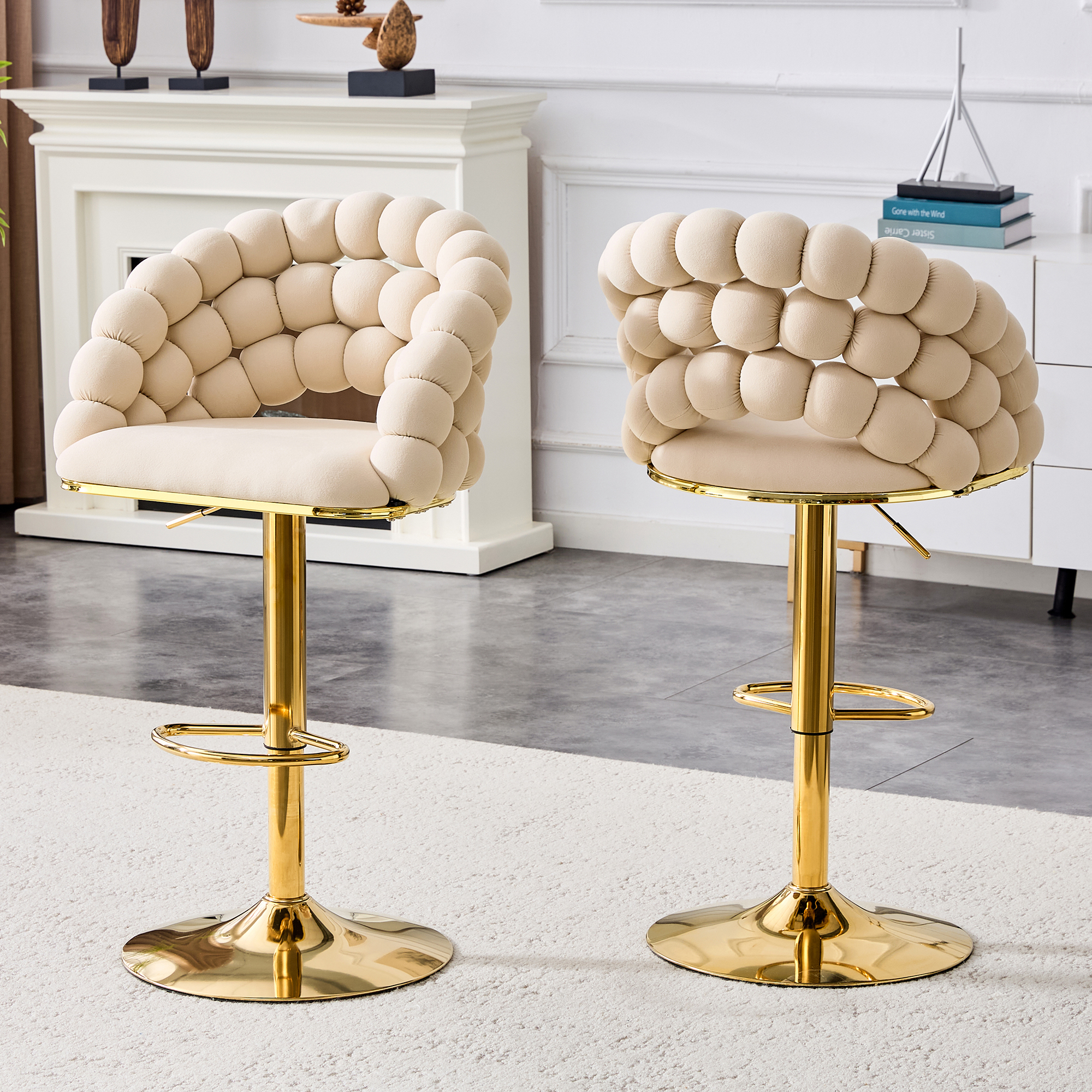 Velvet Adjustable Bar Stools, picture 3 of 4