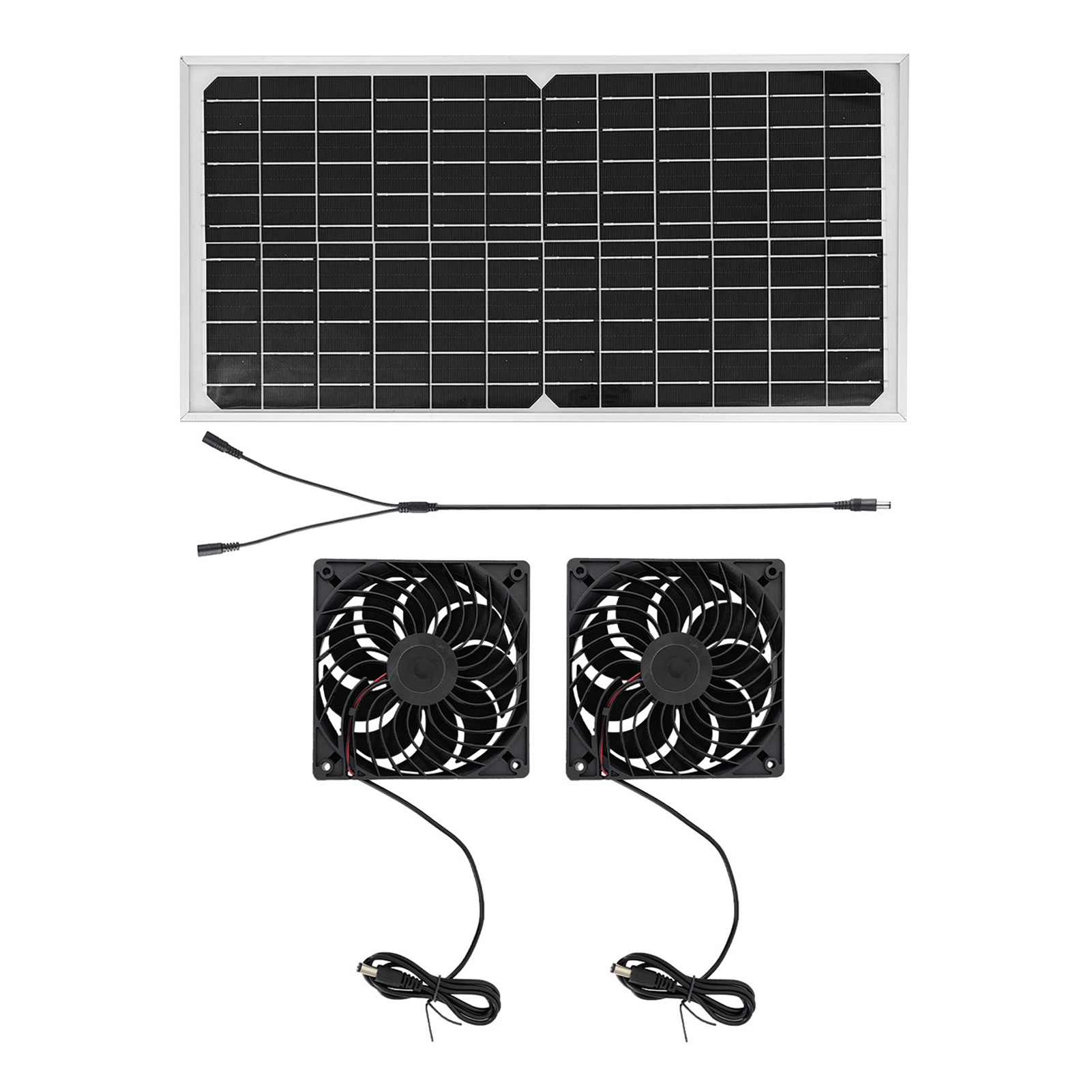 Solar Exhaust Fan Kit With 16W Solar Panel 2 High Speed Brushless DC Fan Solar Powered Vent Fan For Greenhouse Chicken Coop Attic Barn Shed — foto 4