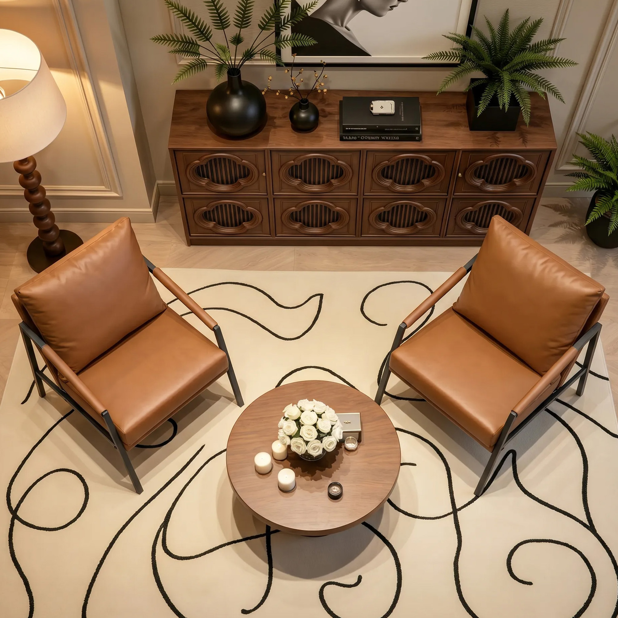 Faux Leather Accent Chair, picture 4 of 5