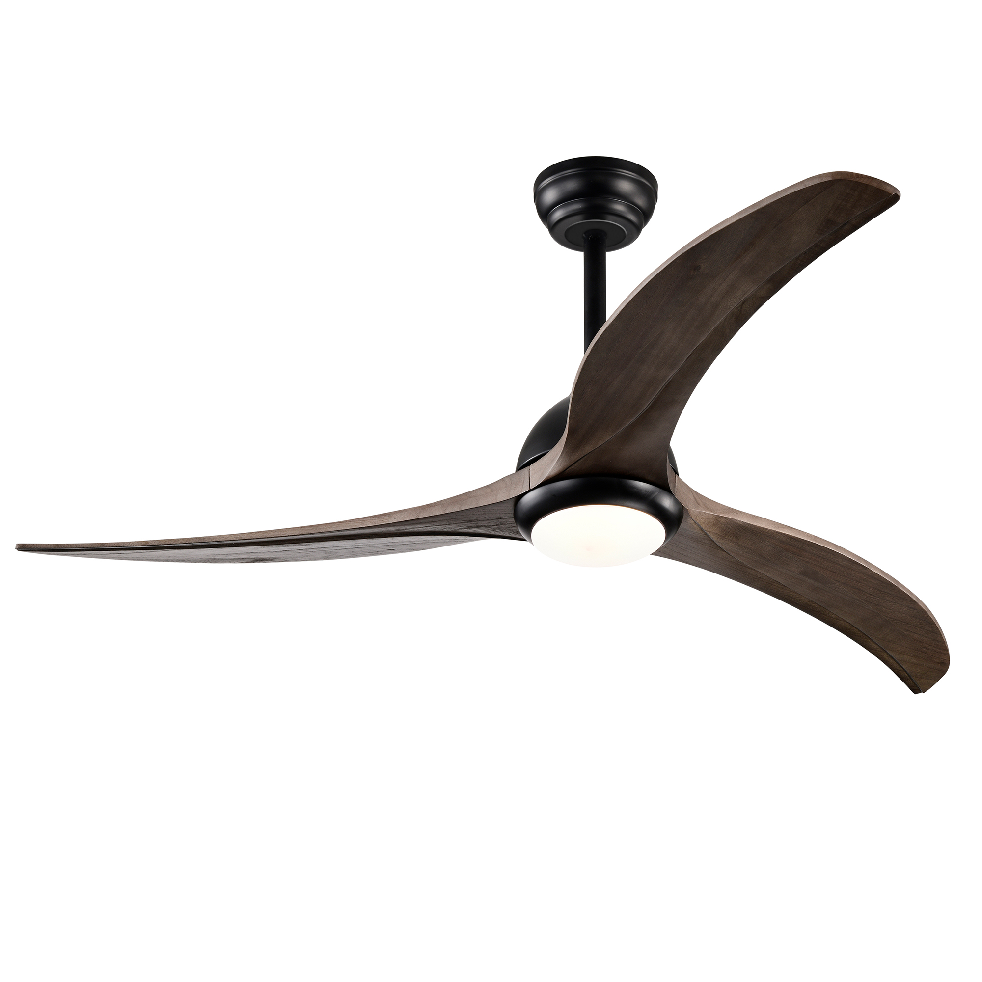 52  Solid Wood Blades Ceiling Fan, Indoor  Ceiling Fan With Light With Remote Control, Noiseless Reversible Motor, 6 Speed ,3 Color , For Patio Living Room, Bedroom, Office,Indoor. Matte Black — foto 2