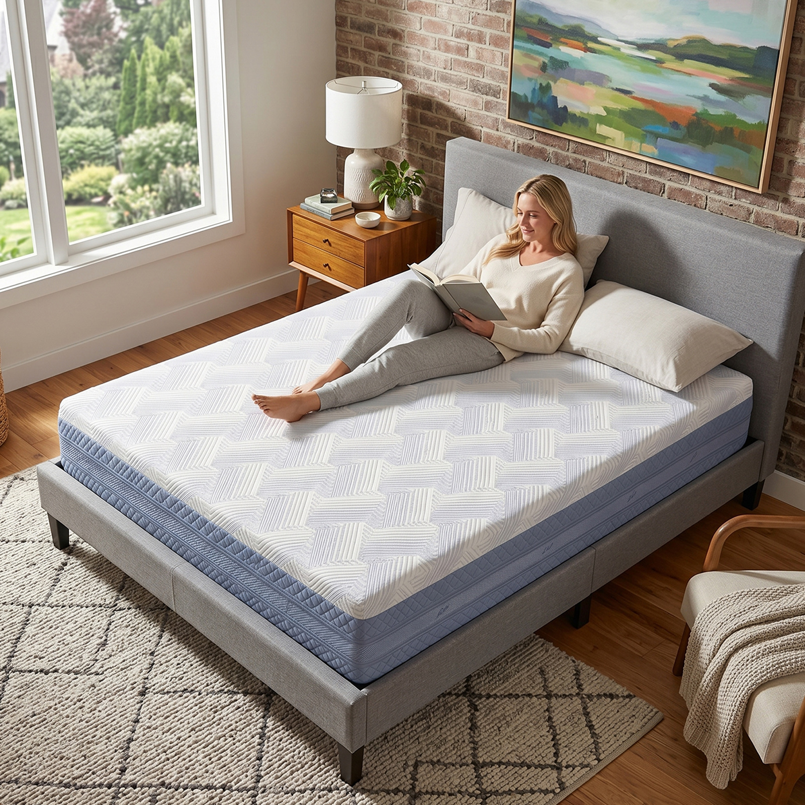 Queen Mattress 12 Inch High Density Soft Comfortable Memory Foam Bed Mattress For Sleeping
