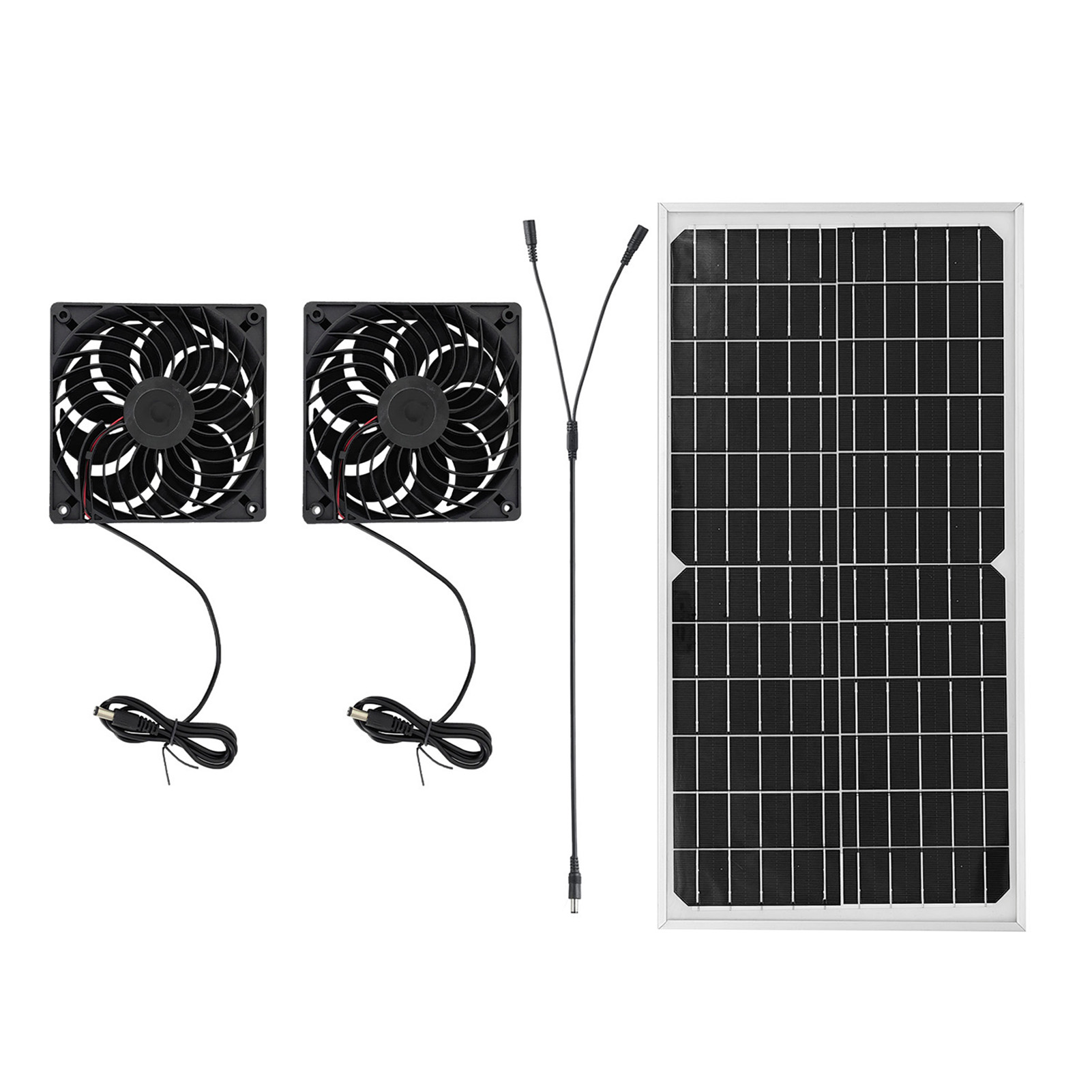 Solar Exhaust Fan Kit With 16W Solar Panel 2 High Speed Brushless DC Fan Solar Powered Vent Fan For Greenhouse Chicken Coop Attic Barn Shed — foto 5
