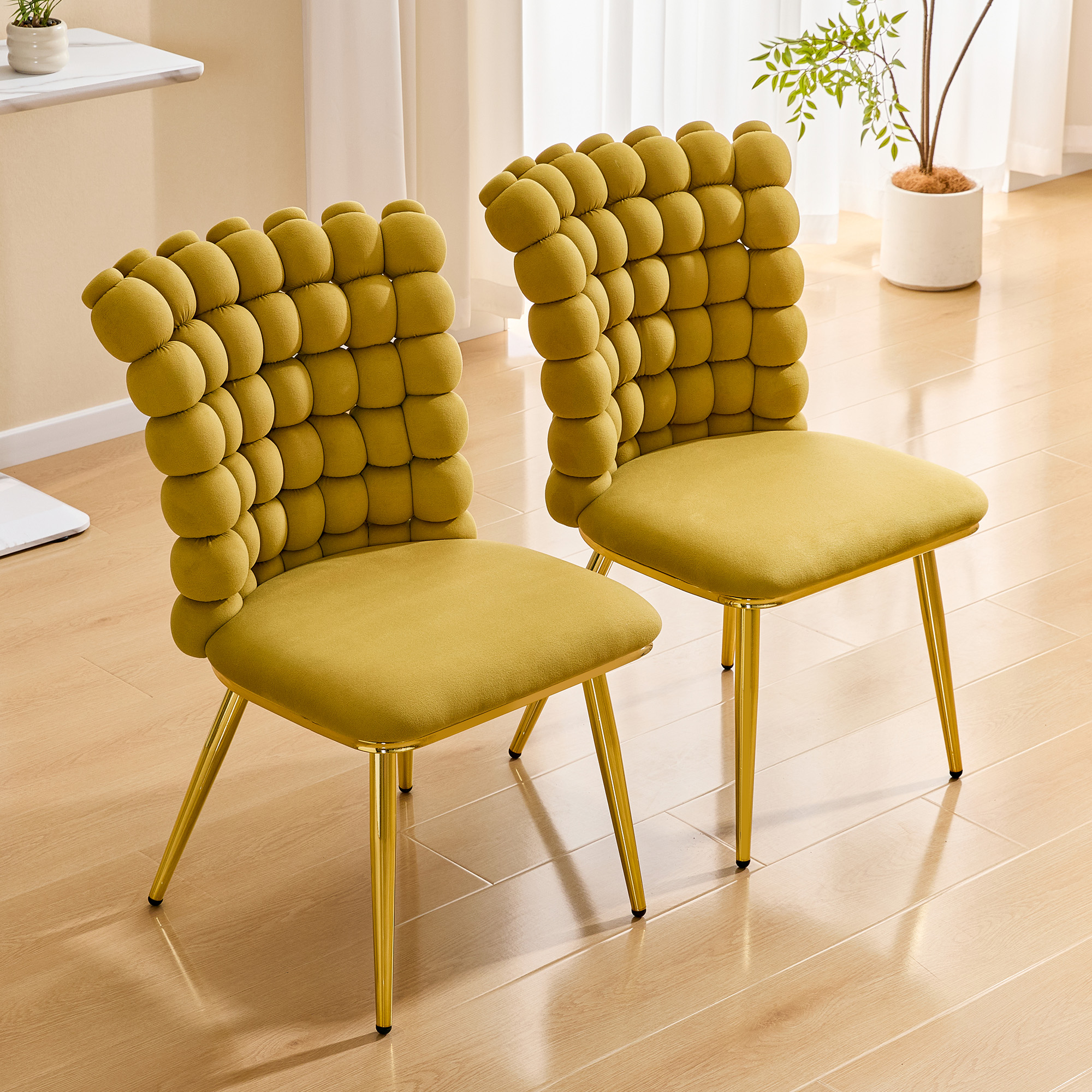 Tufted Velvet Accent Chair Set, picture 4 of 5
