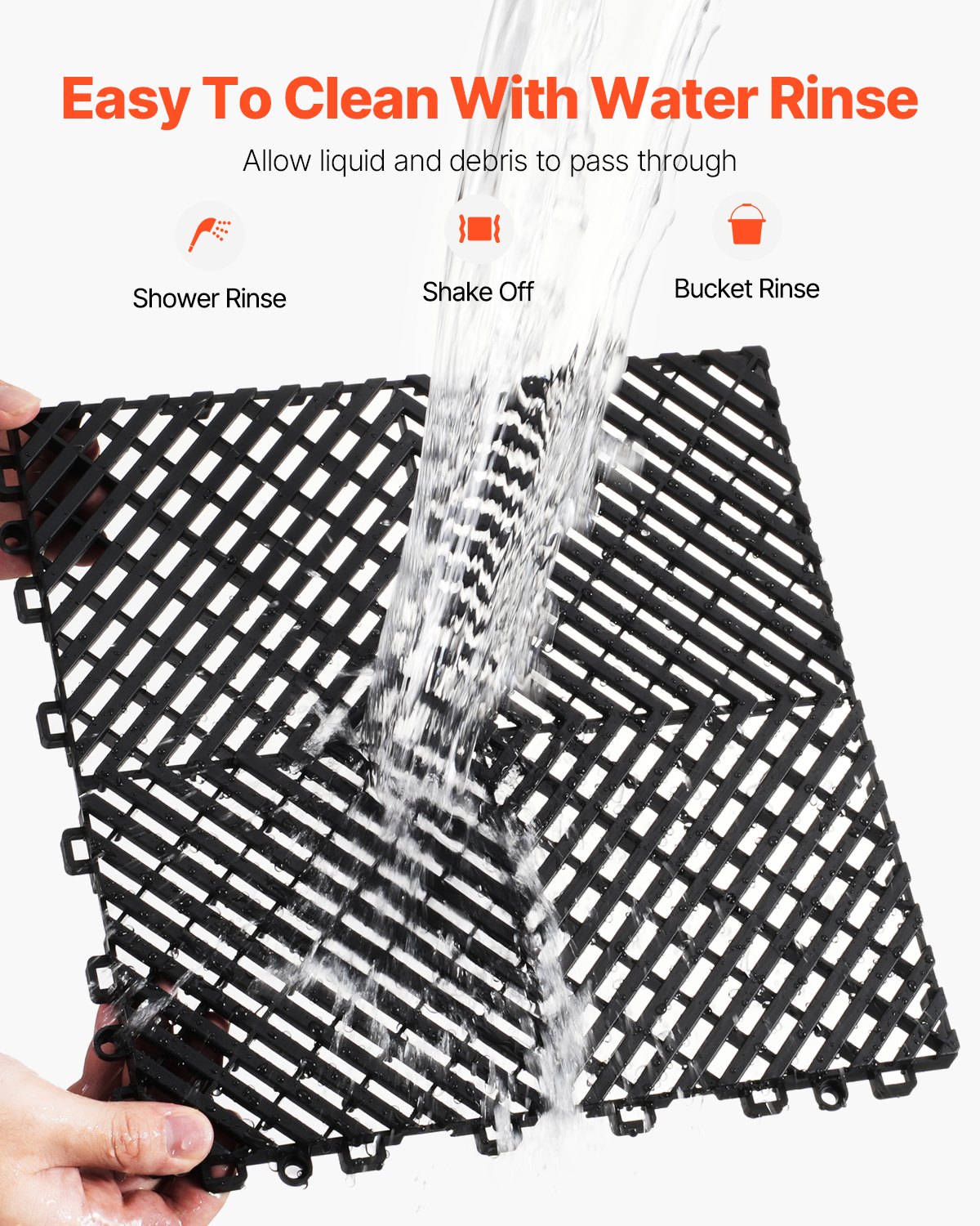 Interlocking Drainage Mat, 12” X 12” Modular Cushion, 55 Pcs Splicing Mats — image 3