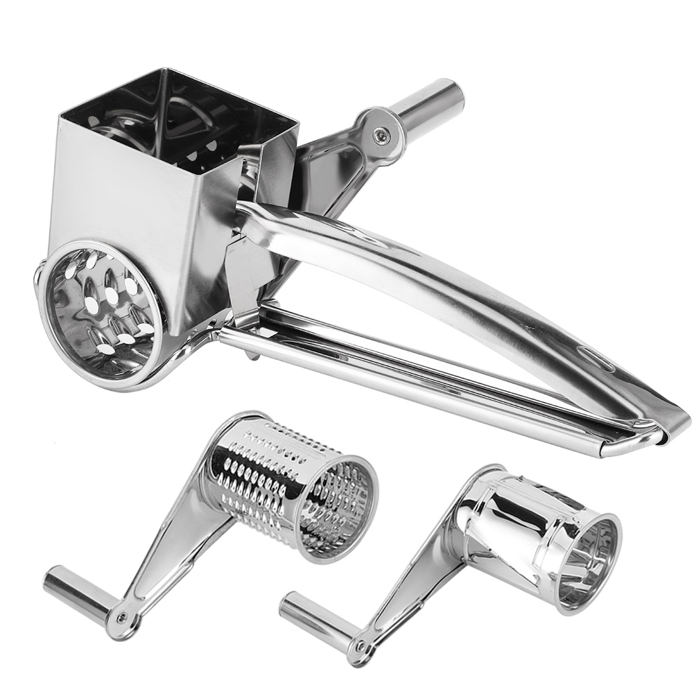 MultiFunction Stainless Steel Cheese Grater Hand Cranked Rotatable Cheese Cutter Shredder Slicing Tool 3