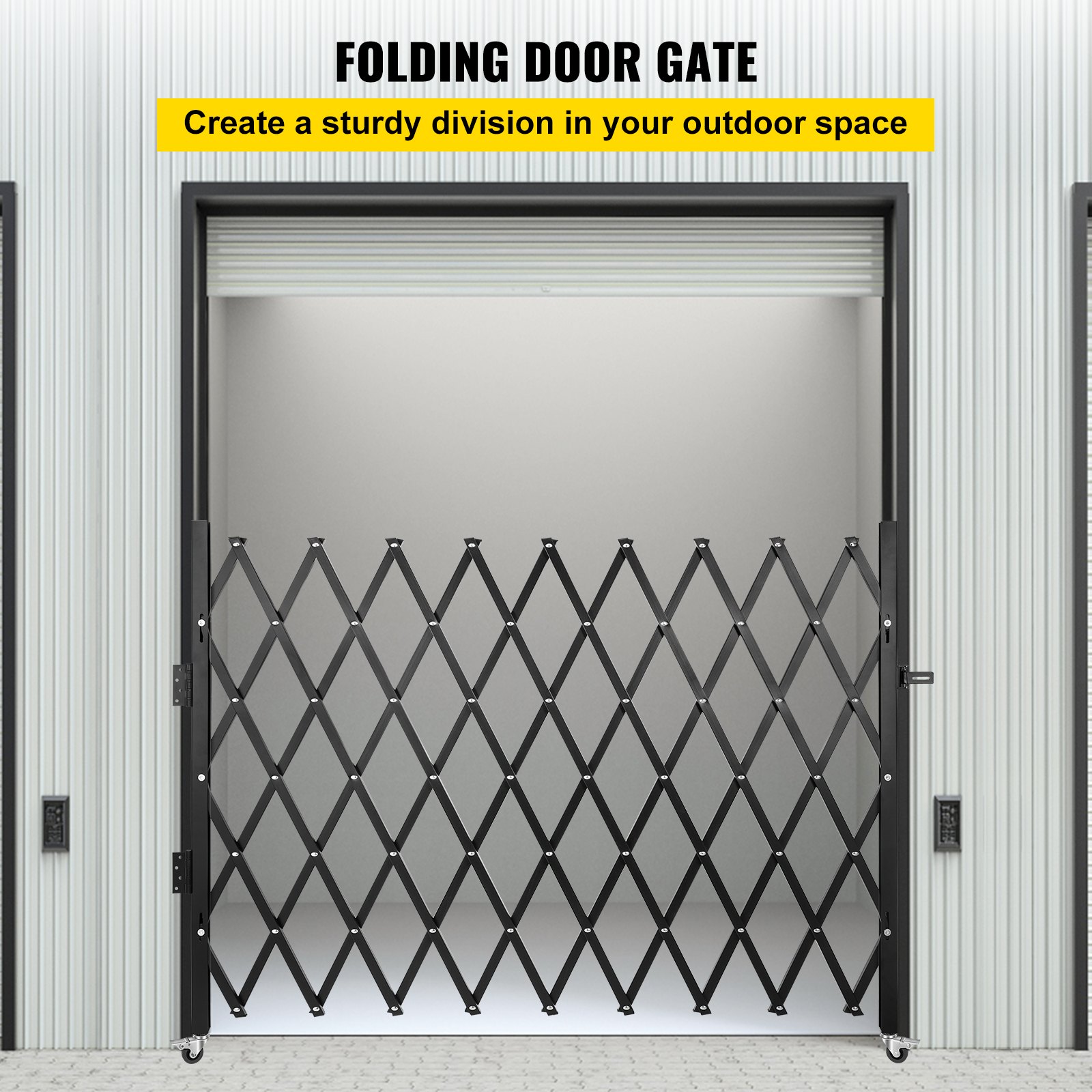 Single Folding Security Gate, 190 × 131 Cm(W × H) Door Steel Accordion Flexible — image 3