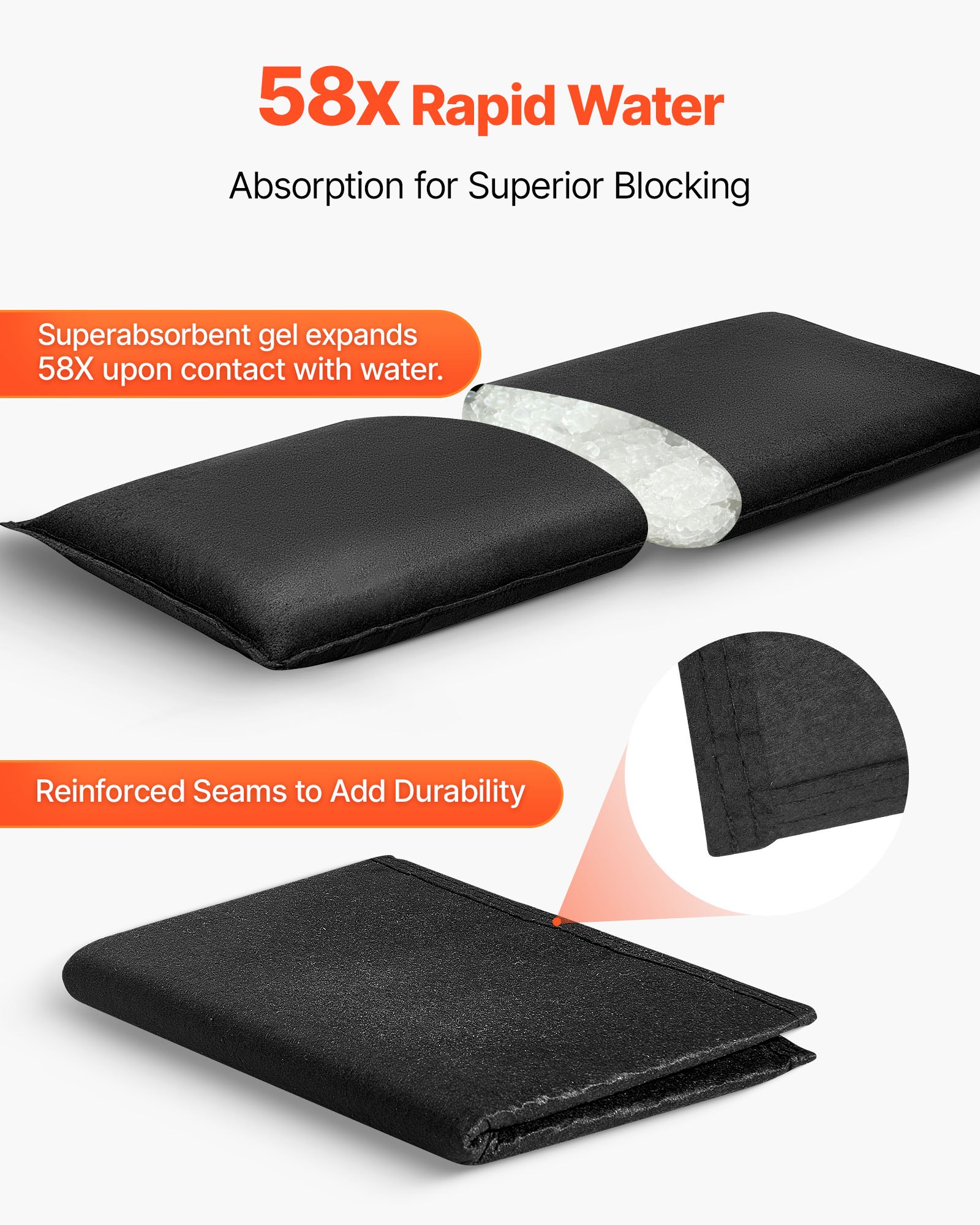 Flood Barrier, 6 Pack, 830 X 430 Mm Bags Activated By Water, Absorbent Sandless — image 2