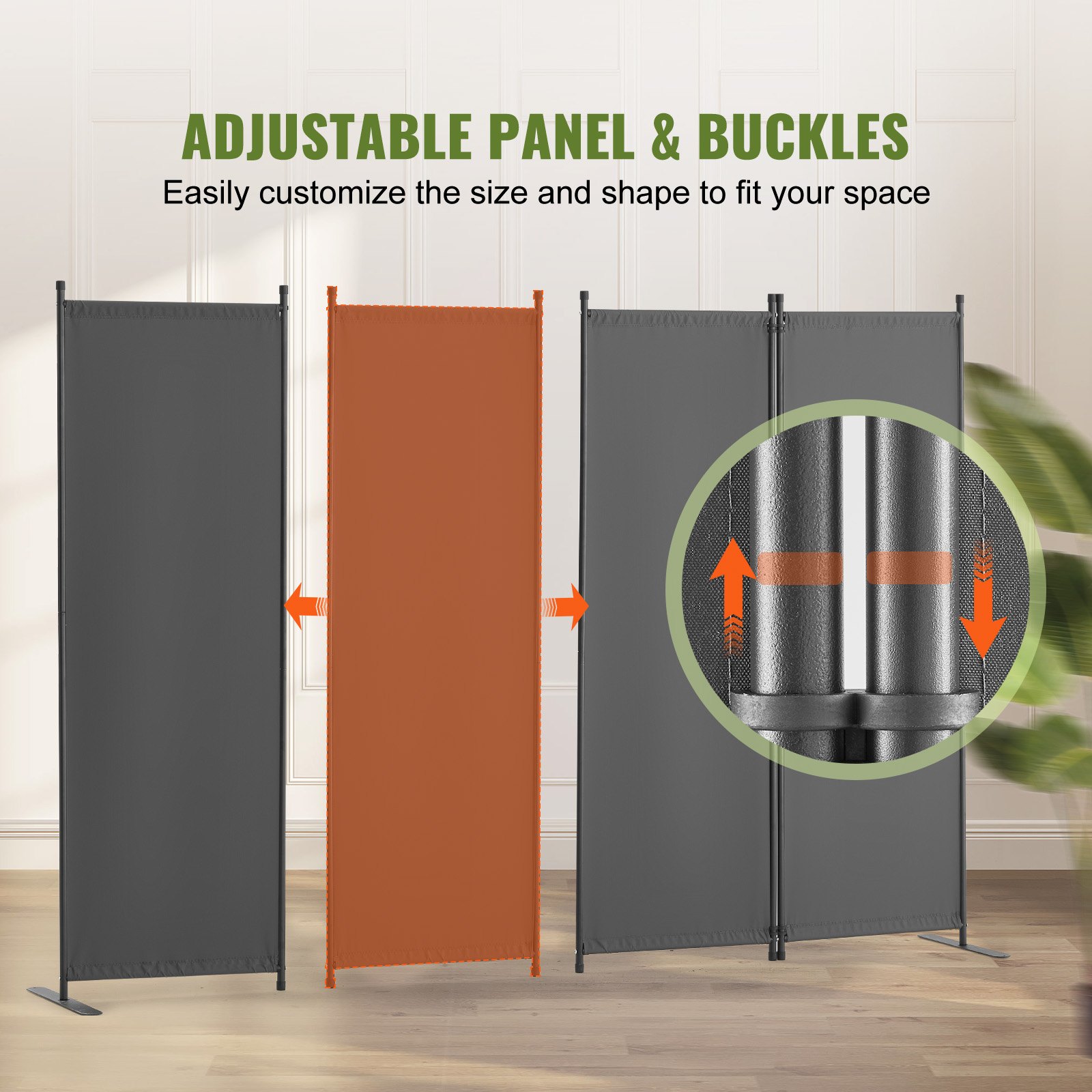 Room Divider, 4 Panel Dividers And Folding Privacy Screens, Fabric Partition — image 2