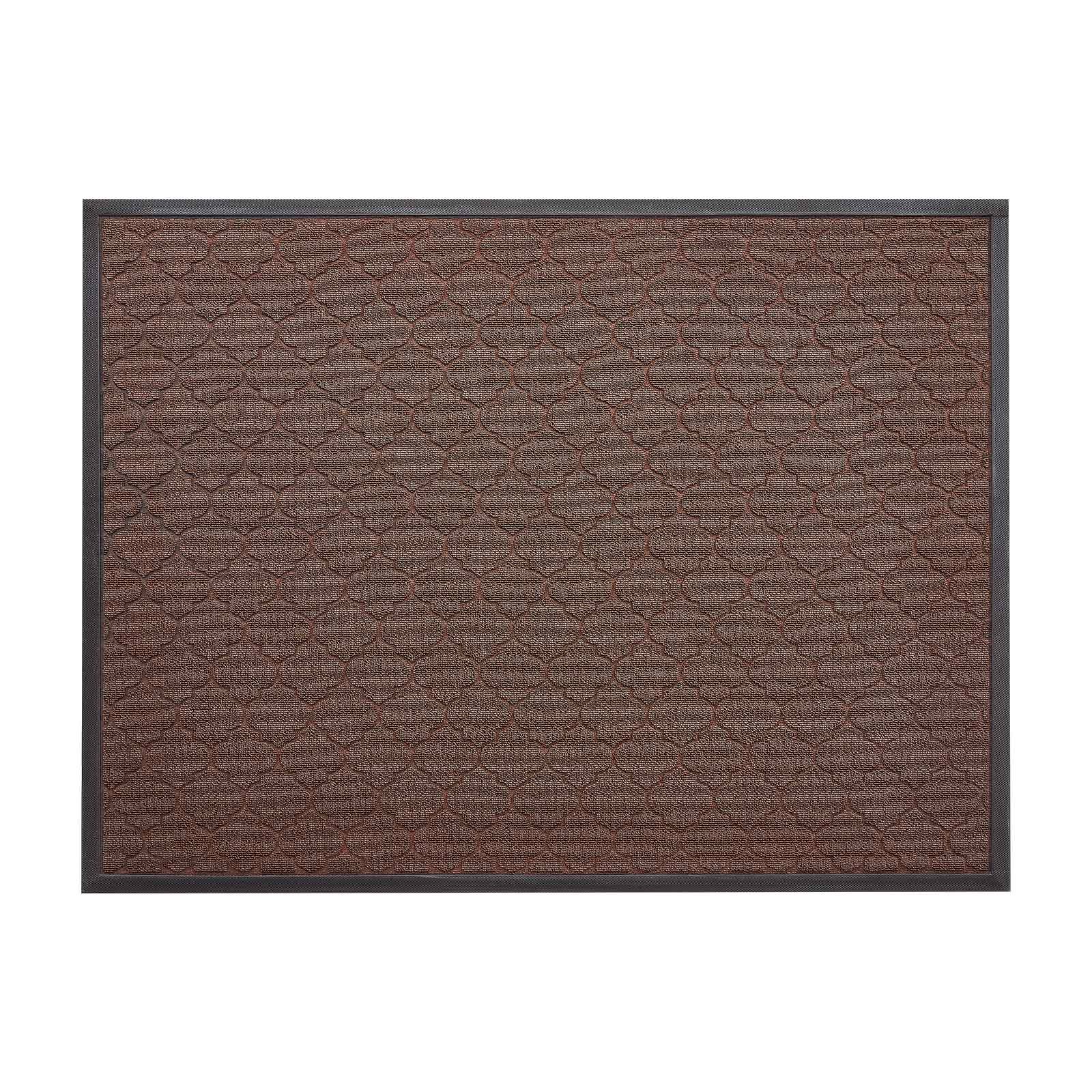 Front Door Mat, 1194 X 889 Mm Commercial Floor Mat For Indoor And Outdoor, Modern Stylish Carpet With TPE Backing, Heavy Duty Washable Entry Industrial Rug For Hallway, Balcony, Garage, Brown