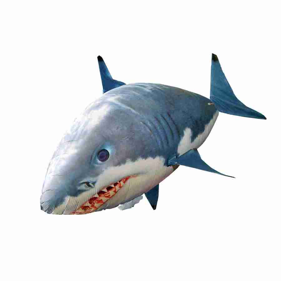 Remote Control Flying Shark Inflated RC Inflatable Balloon Toy Kids Gift (Blue Shark)
