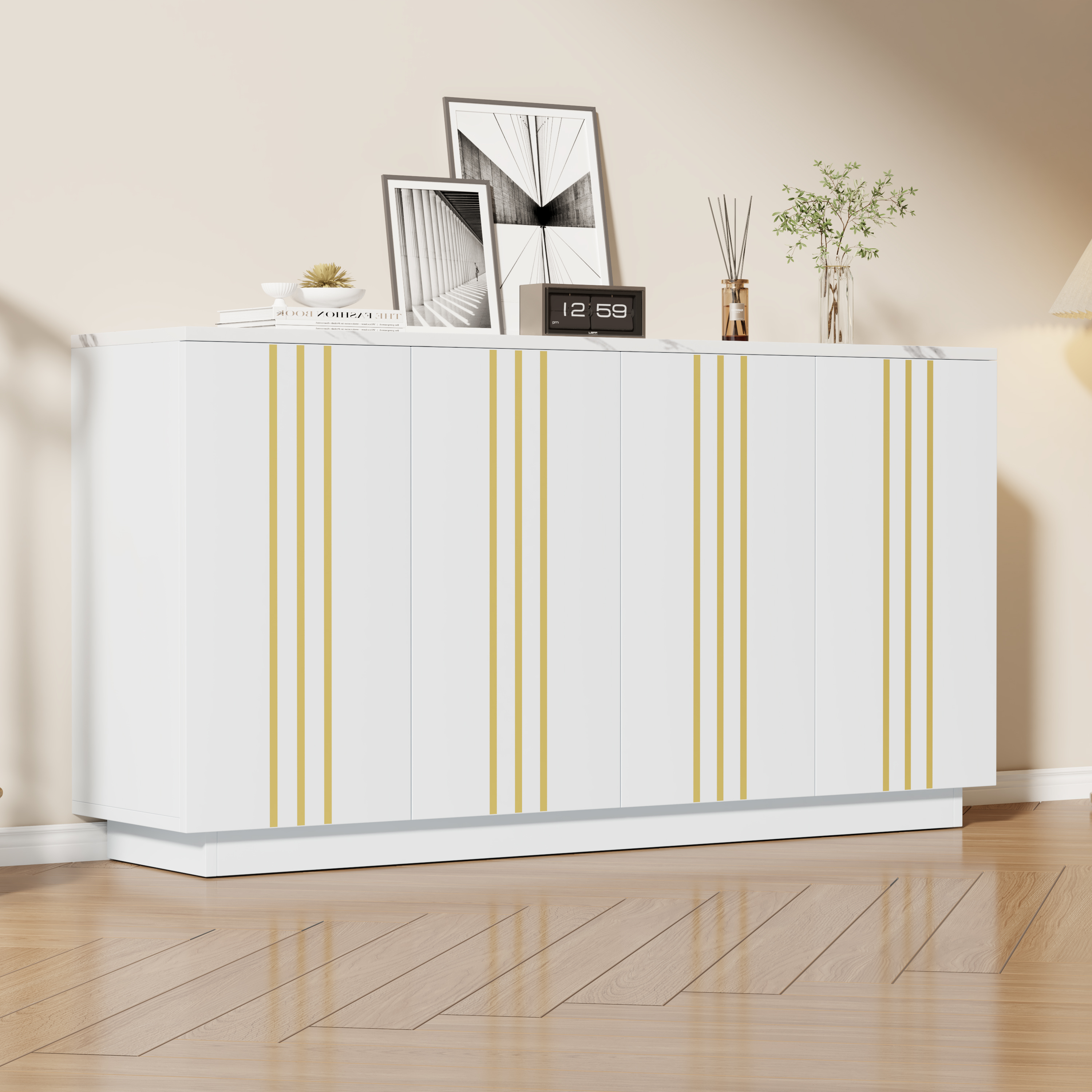Living Room Sideboard, Storage Cabinet With 4 Doors, 35 X 140 X 70 Cm. Design — image 4