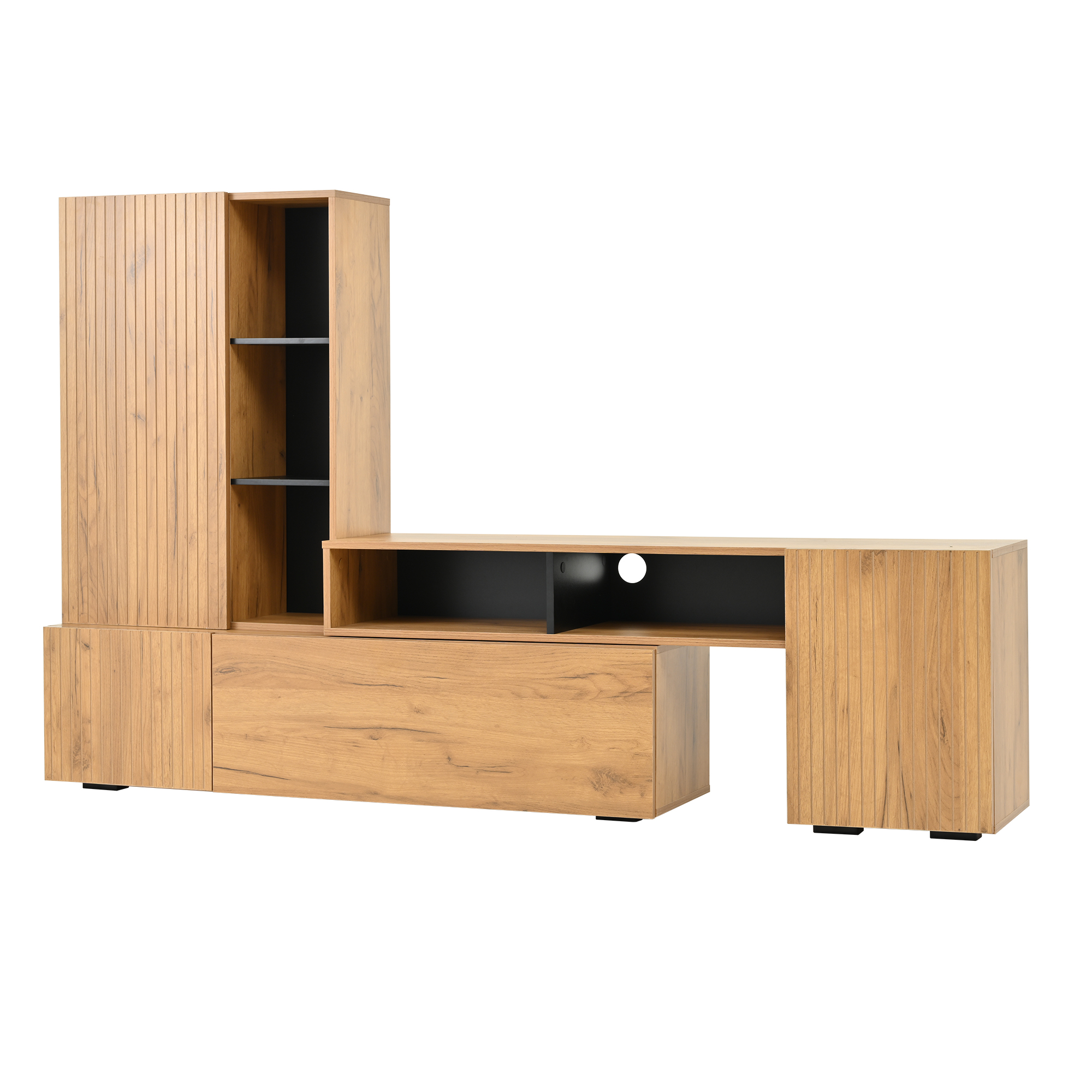 TV Wall Unit Set With Display Cabinet 2 Pieces ,f, TV Living Room Furniture — image 5